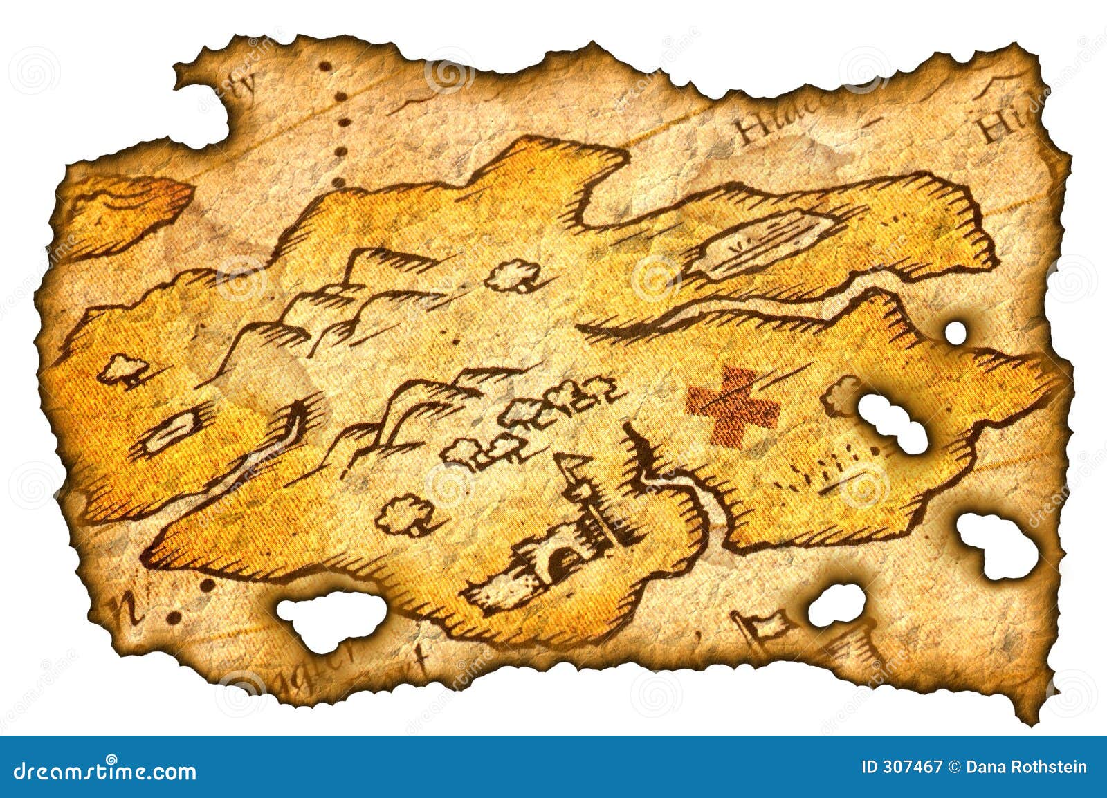 Burnt Treasure Map Stock Illustration Illustration Of Abstract