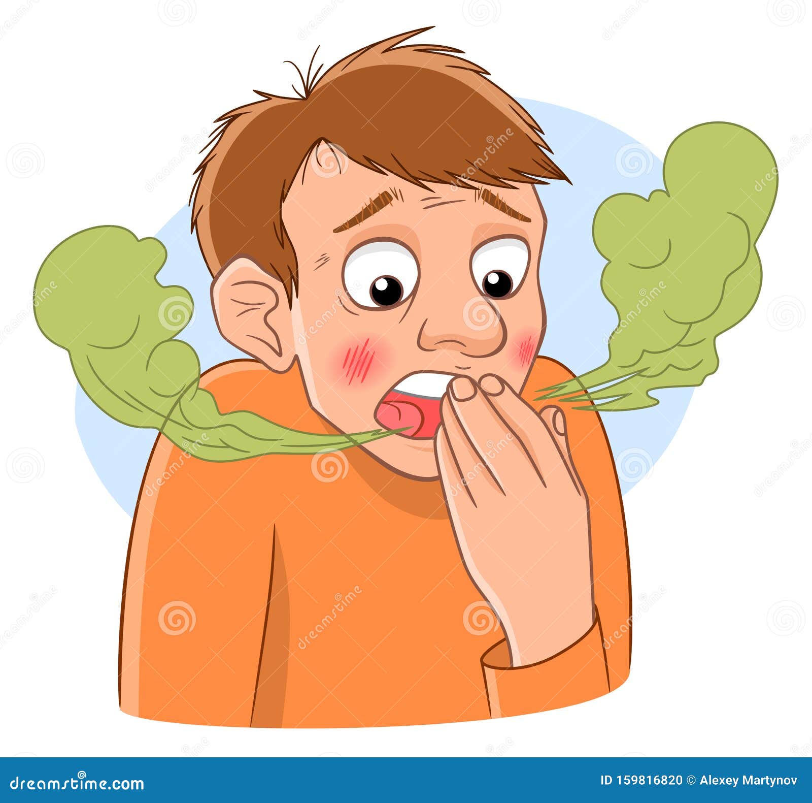 Burping stock vector. Illustration of ashamed, odor - 159816820