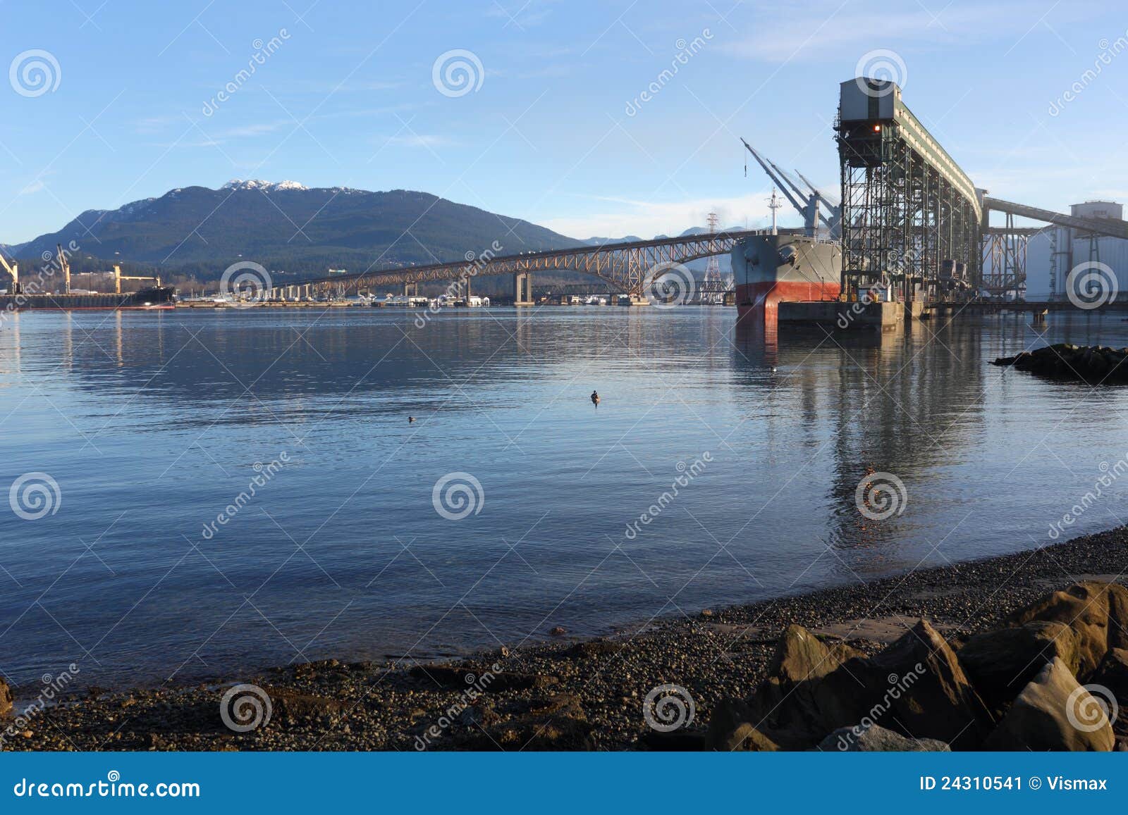 Burrard Inlet Grain Elevator, Vancouver Stock Image Image of columbia