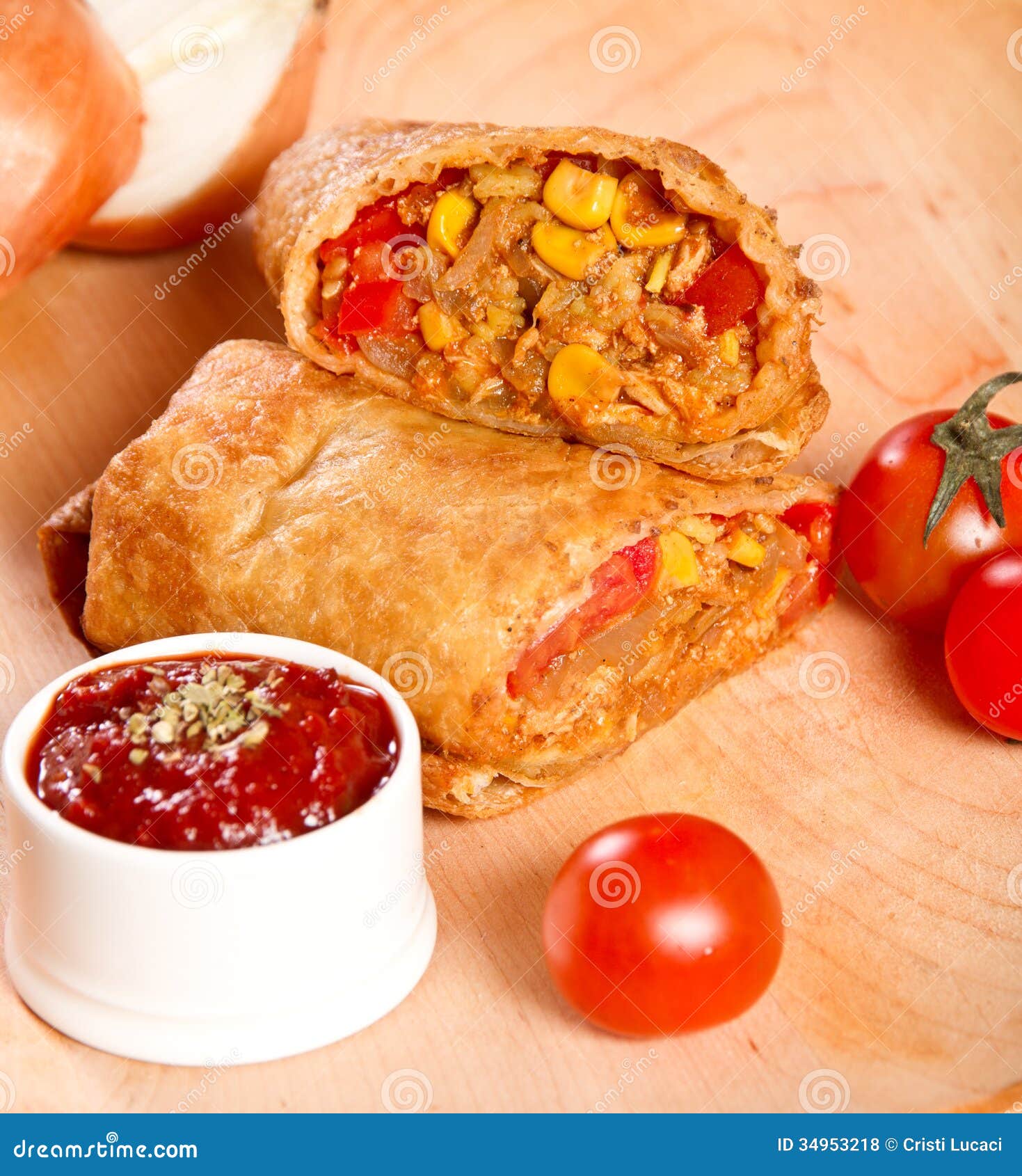 Burrito photo stock. Image du poivron, fermer, dîner 34953218