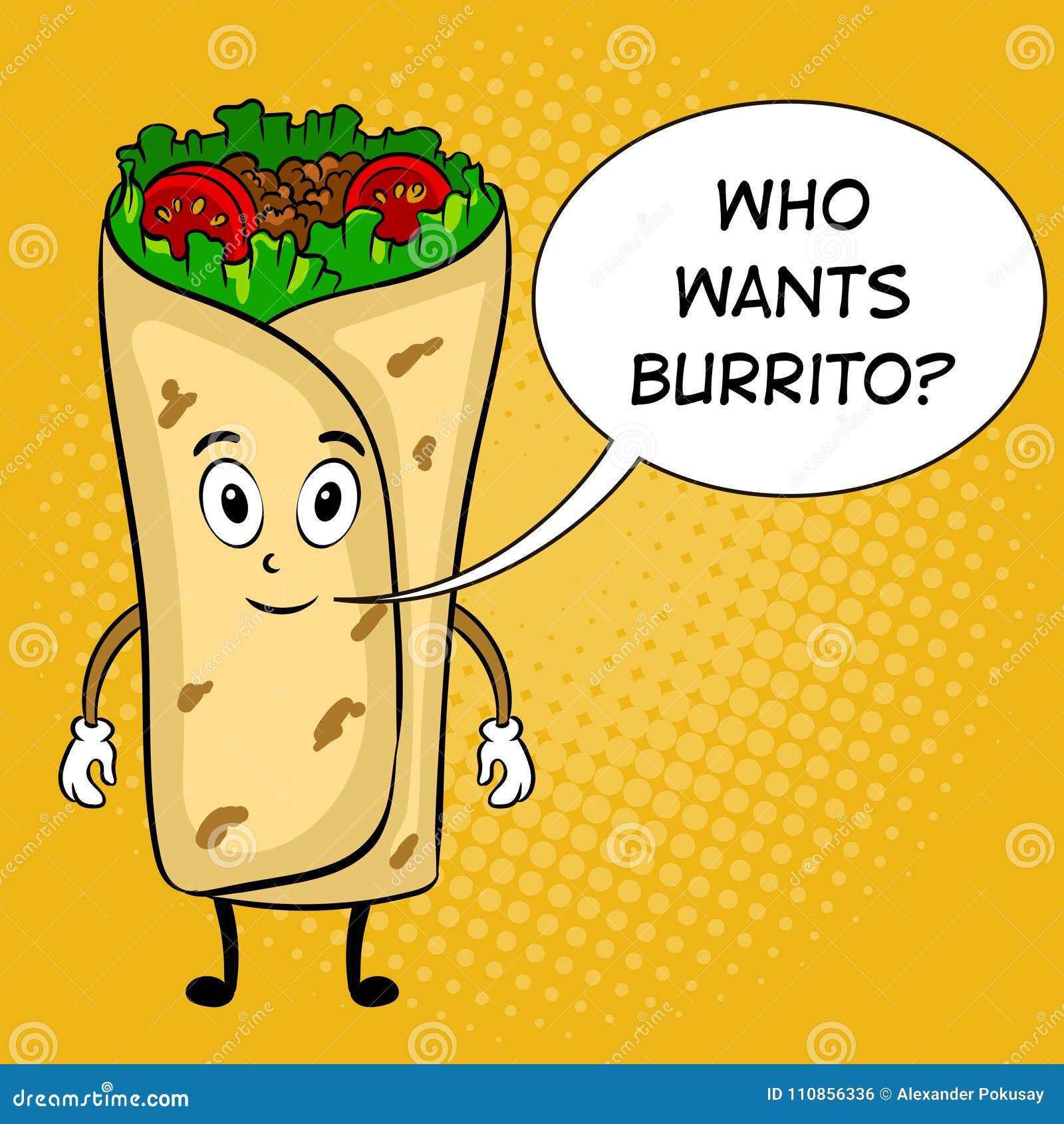 Burrito Cartoon Coloring Book Vector | CartoonDealer.com #111091911