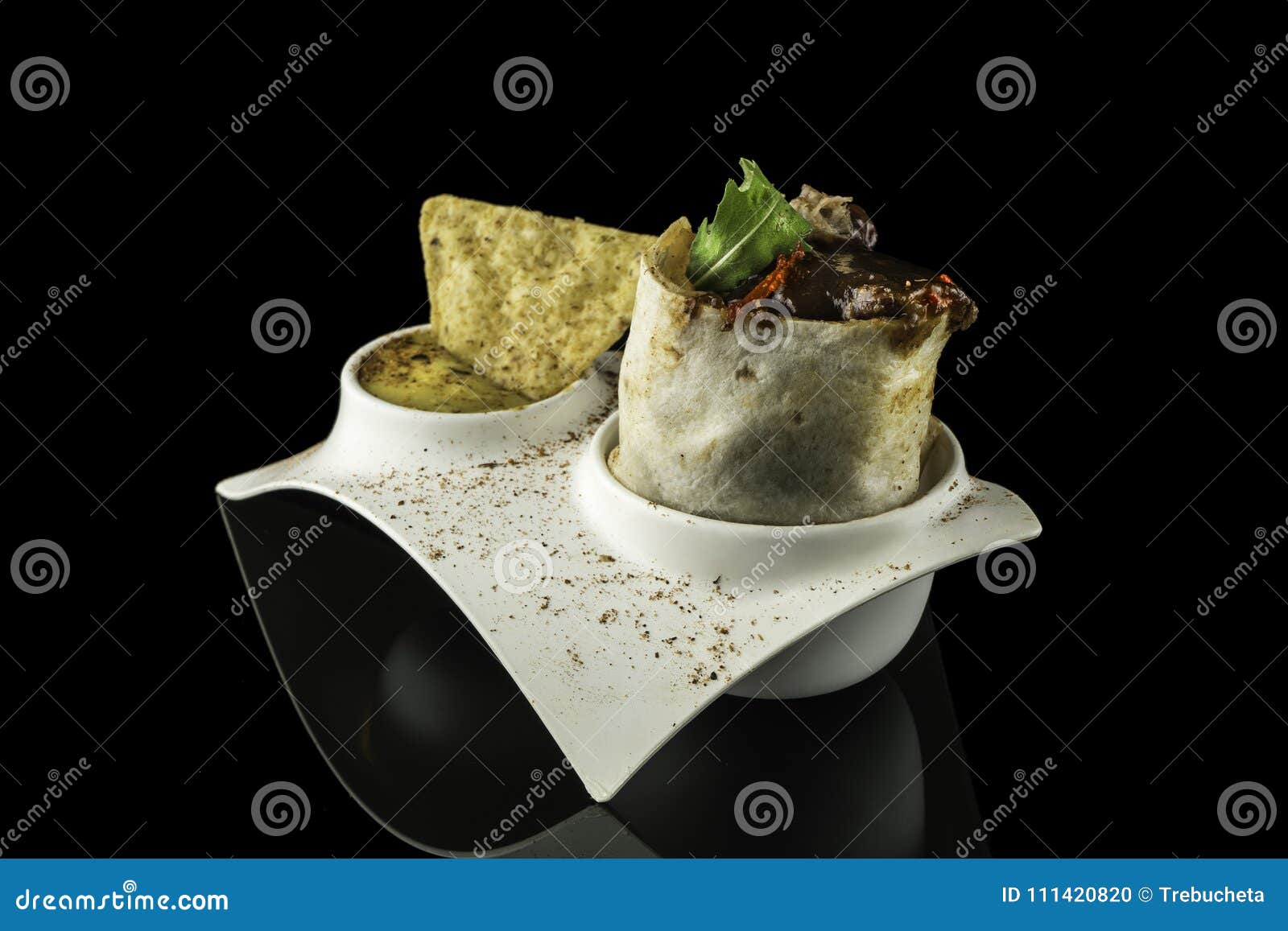 Burrito and nacho stock photo. Image of tortilla, chili 111420820