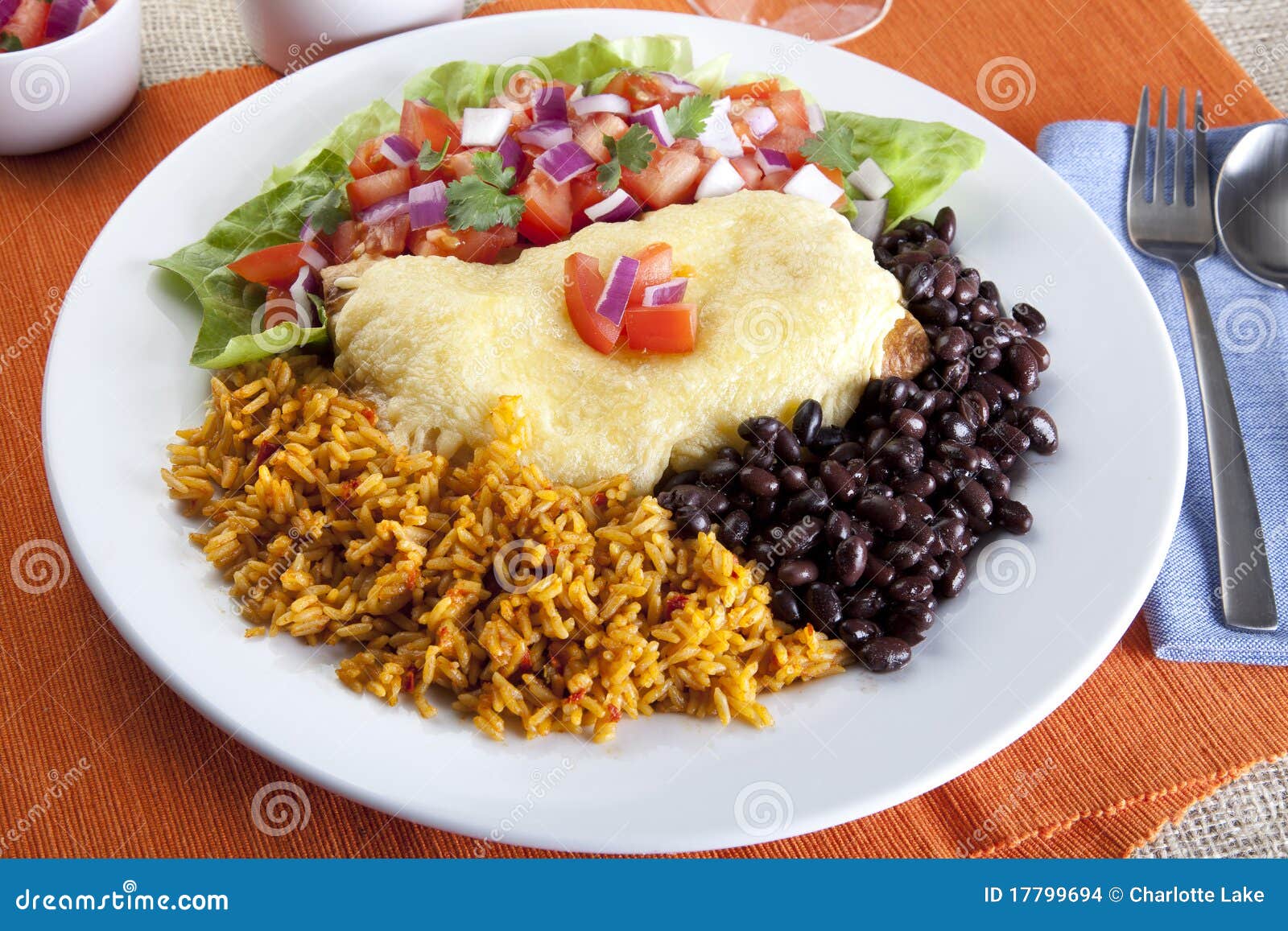 Burrito Plate stock photo. Image of lunch, burrito, black 17799694
