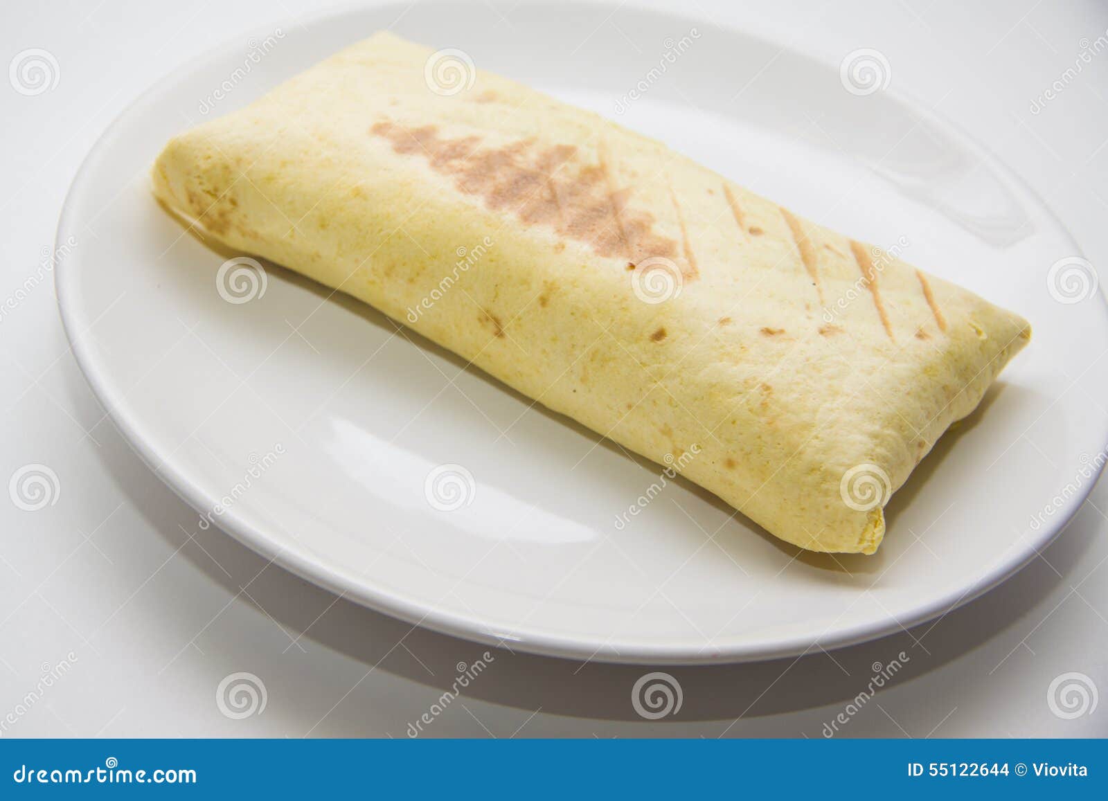 Burrito only on Plate Studio Shot Stock Photo Image of enchilada