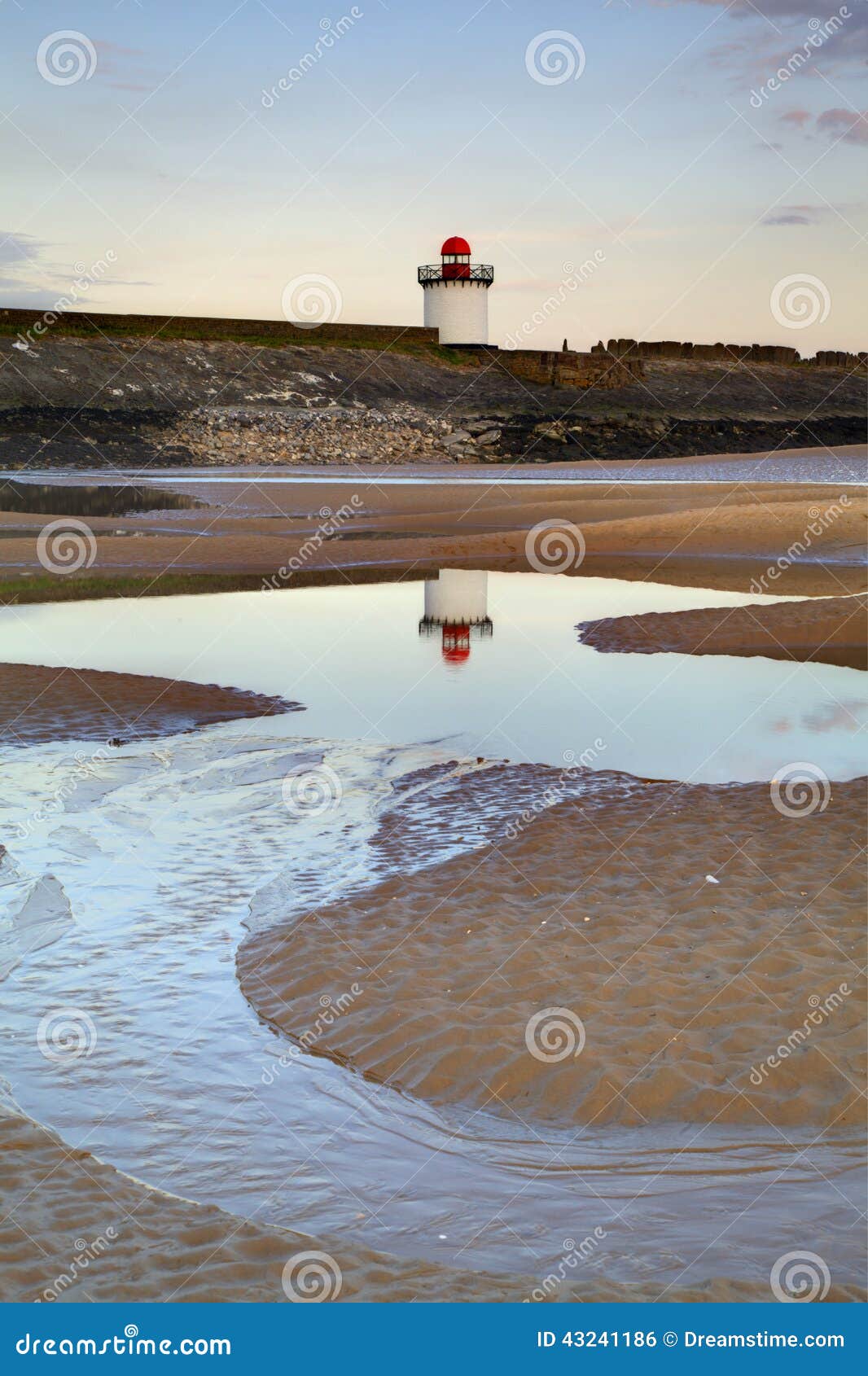Burry Port Lighthouse at Twilight Stock Photo Image of tide