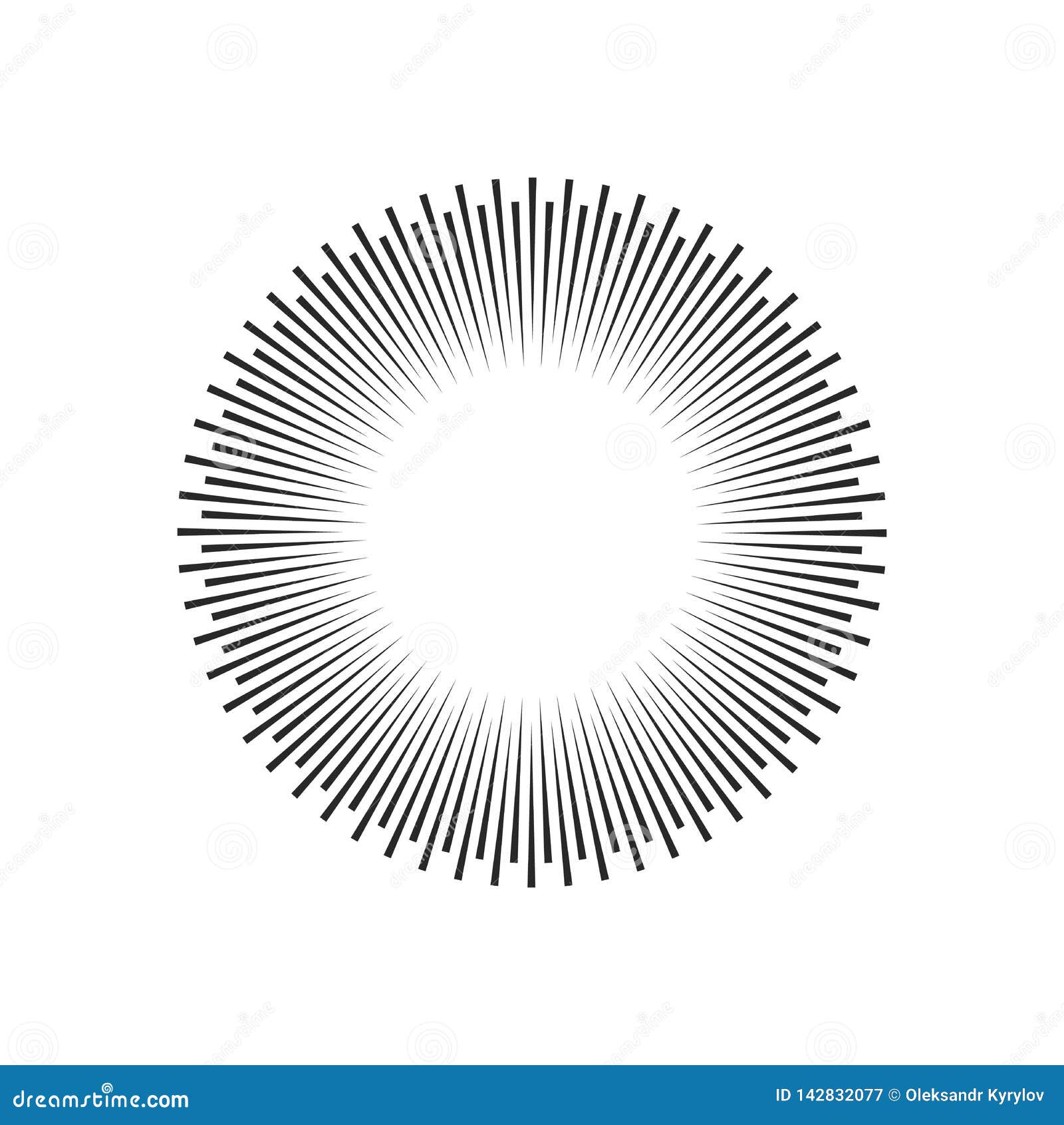 Burst Beams Rays Geometric Design Circles Vector Illustration
