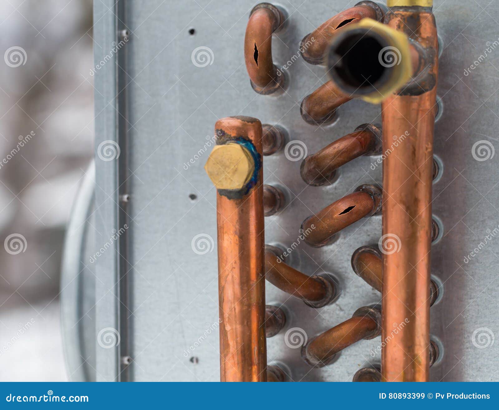 Burst Copper Pipes from the Cold Stock Image Image of engineering