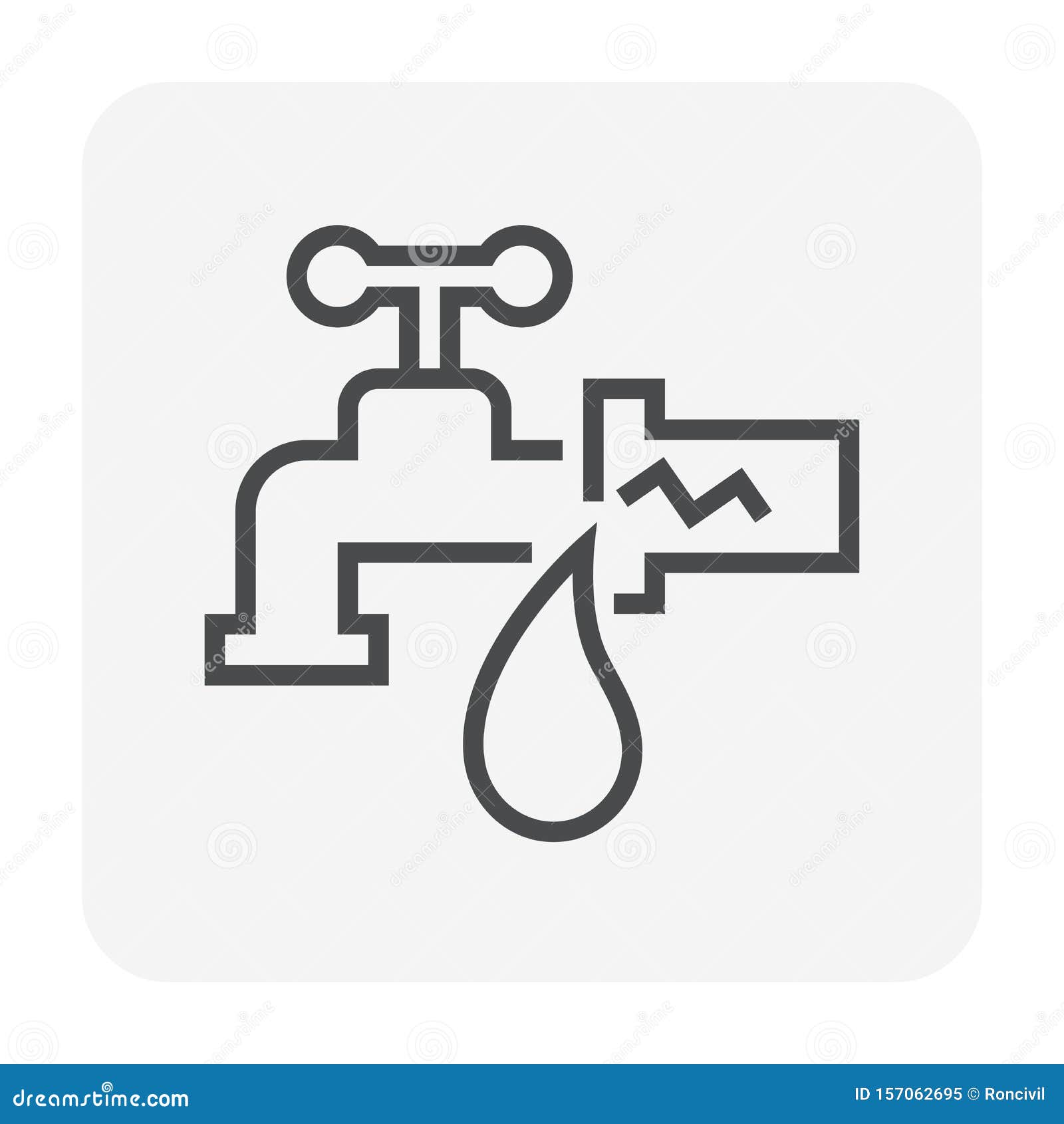 Burst pipe icon stock vector. Illustration of maintenance 157062695