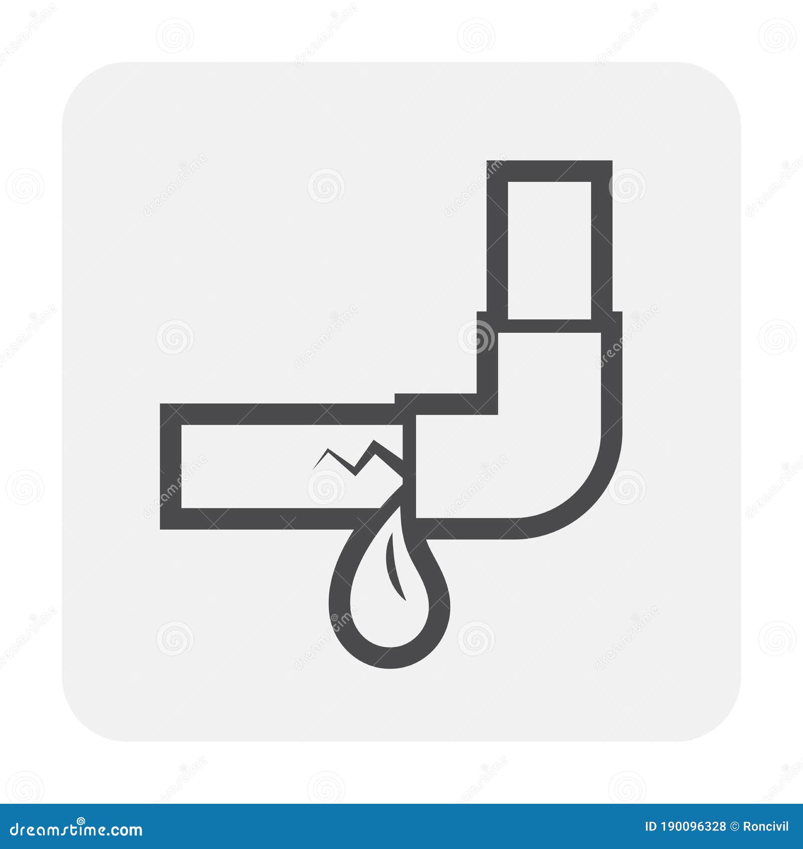 Burst pipe icon stock vector. Illustration of broken 190096328