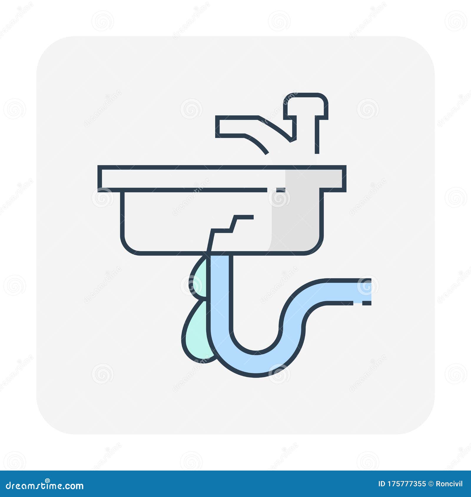 Burst pipe icon stock vector. Illustration of pipe, bathroom 175777355