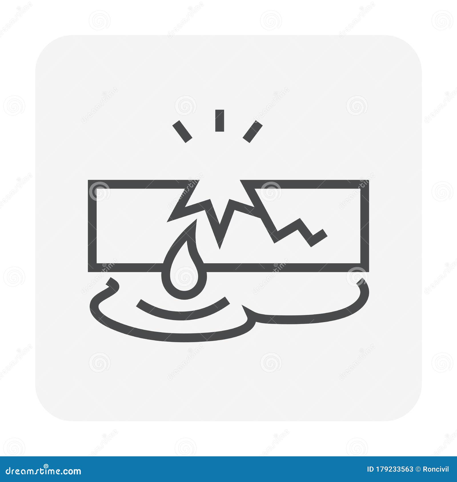 Burst pipe icon stock illustration. Illustration of construction