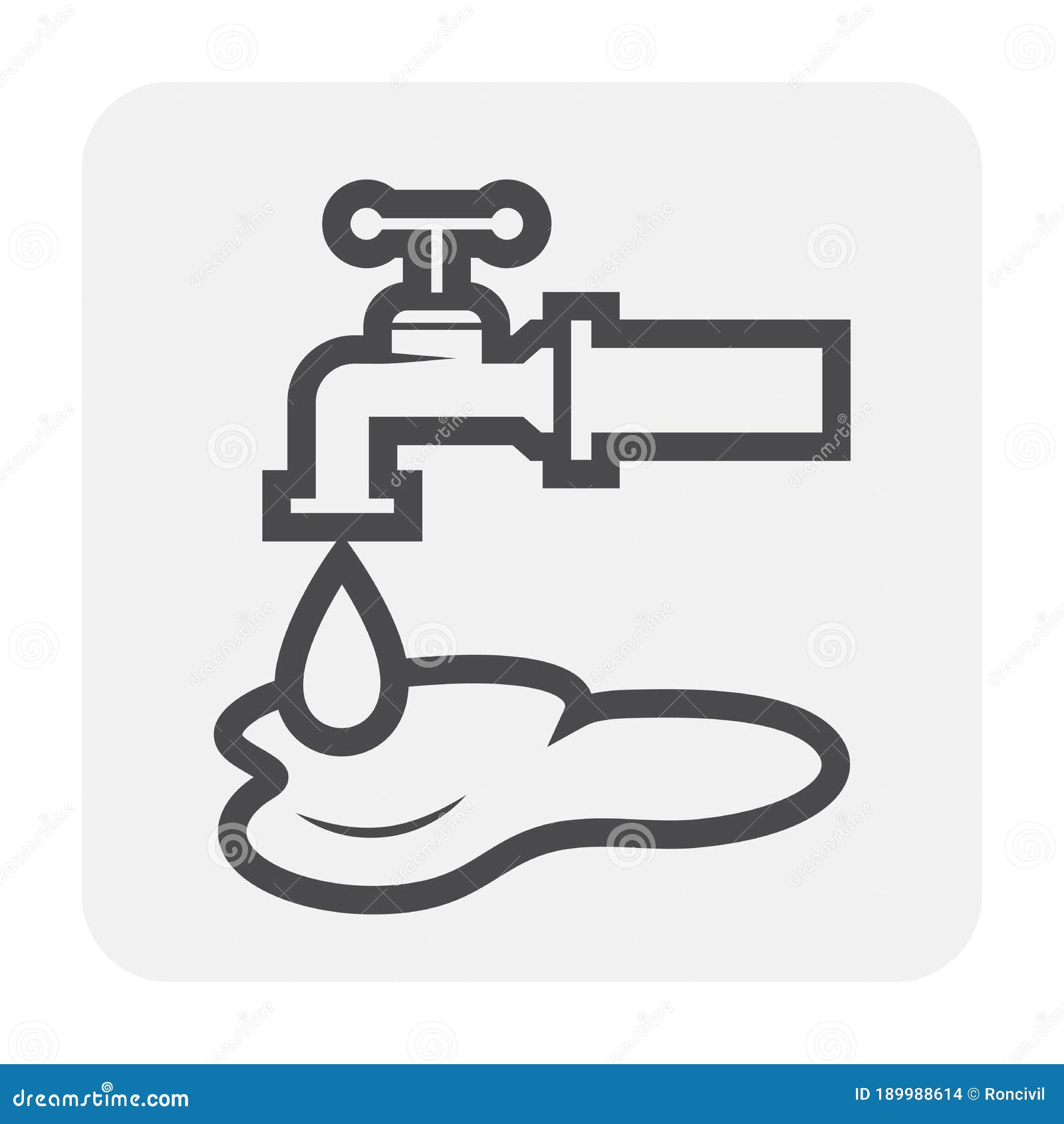 Burst pipe icon stock vector. Illustration of leak, leakage 189988614