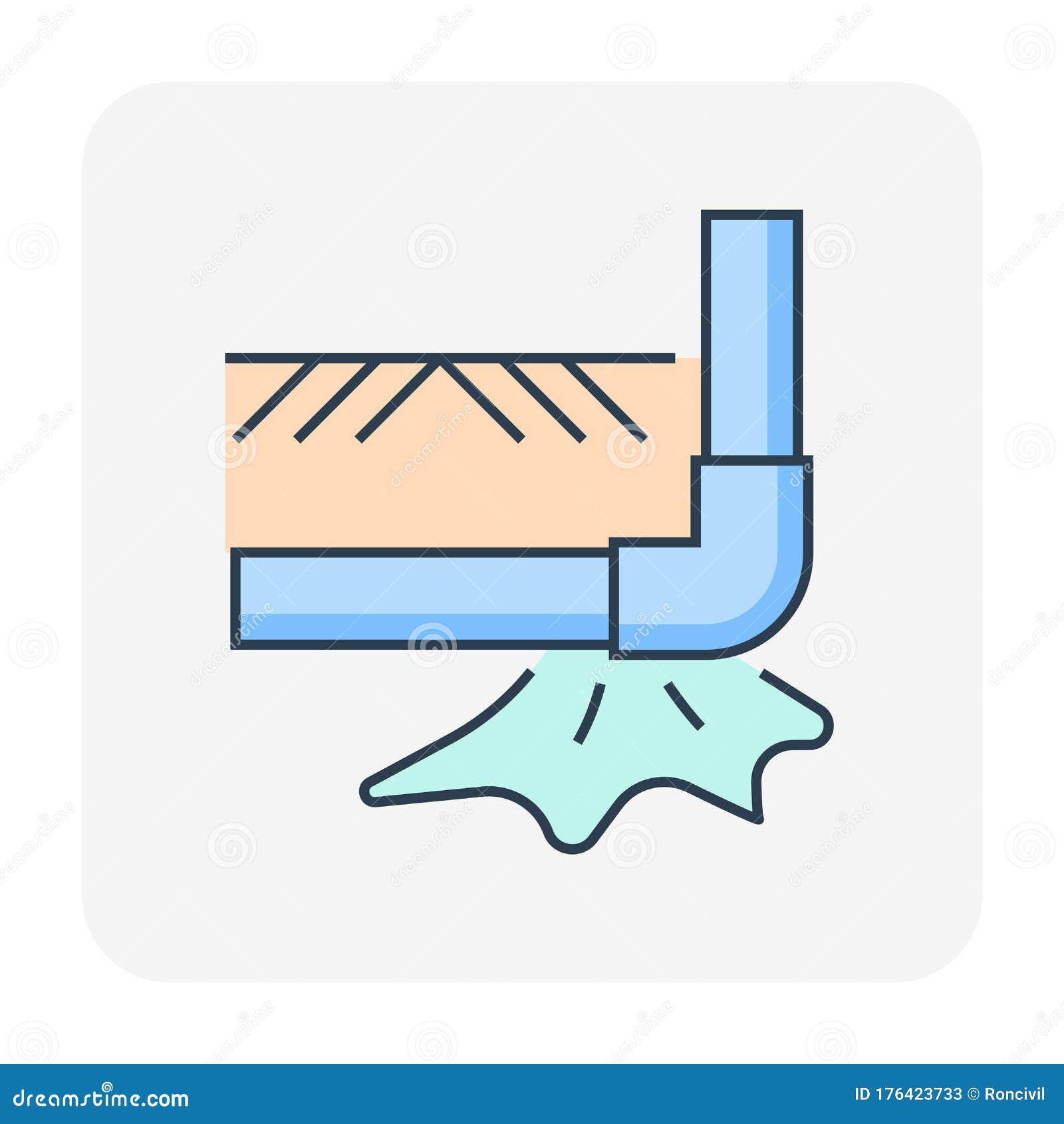 Burst pipe icon stock vector. Illustration of bathroom 176423733