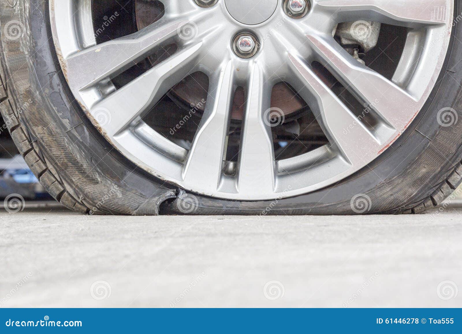 Burst tire stock photo. Image of auto, crash, puncture 61446278
