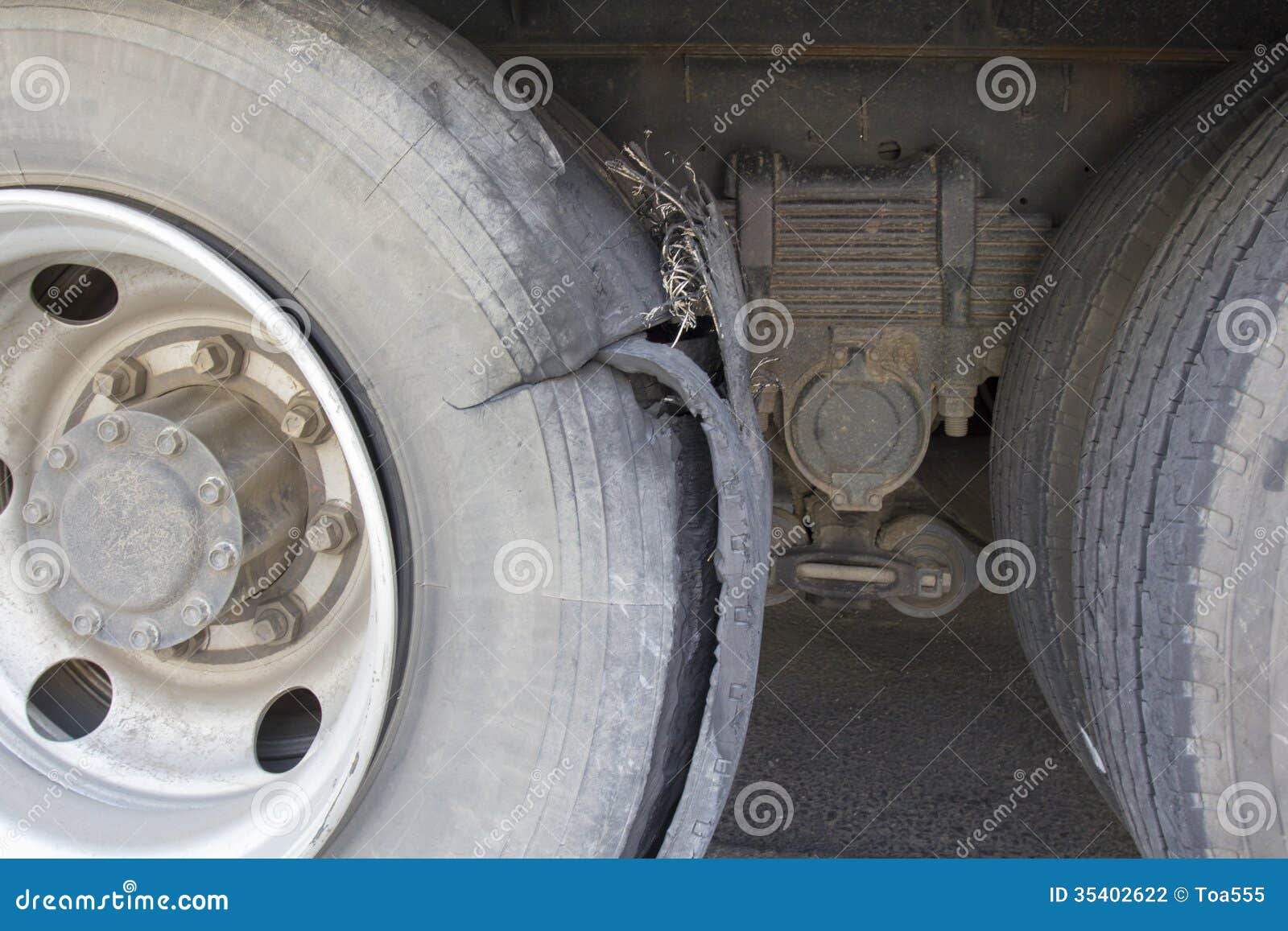 Burst tire truck stock photo. Image of automobile, stop 35402622