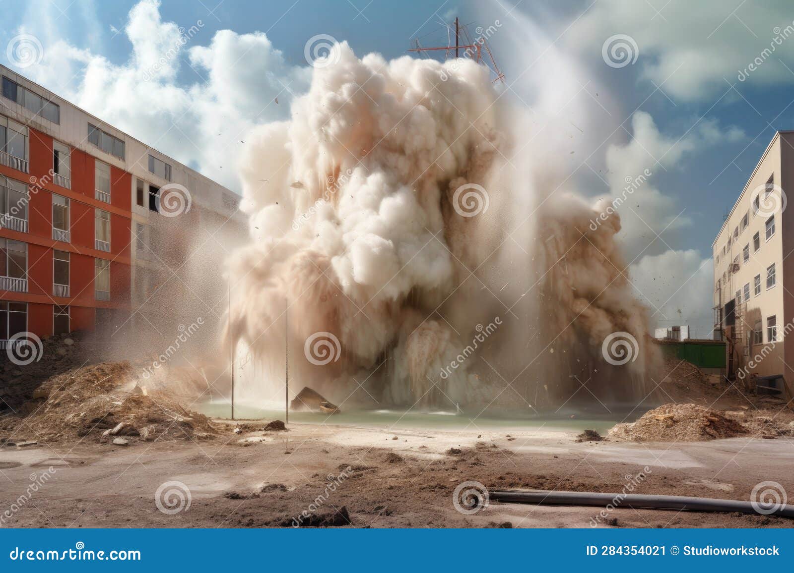 Burst Water Pipe in a Construction Site Setting Stock Illustration -  Illustration of repair, maintenance: 284354021