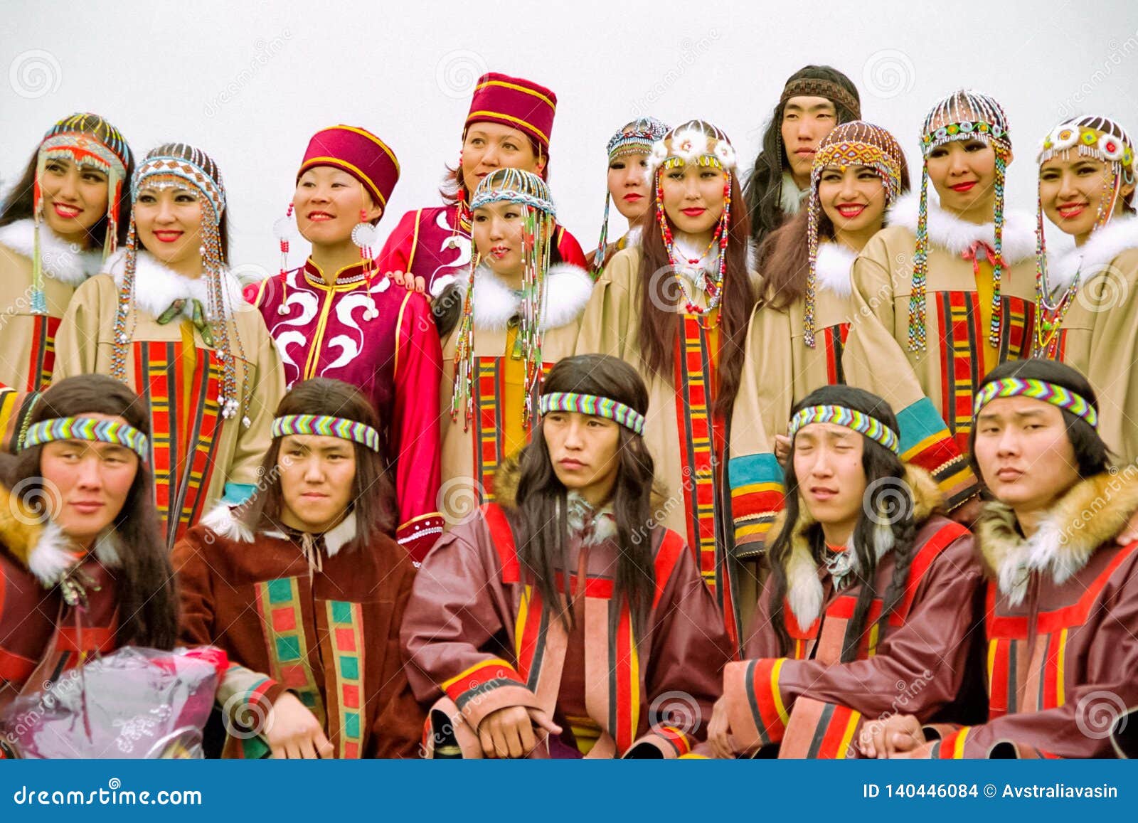 Buryats In National Dress Ethnic Holiday Of The Indigenous
