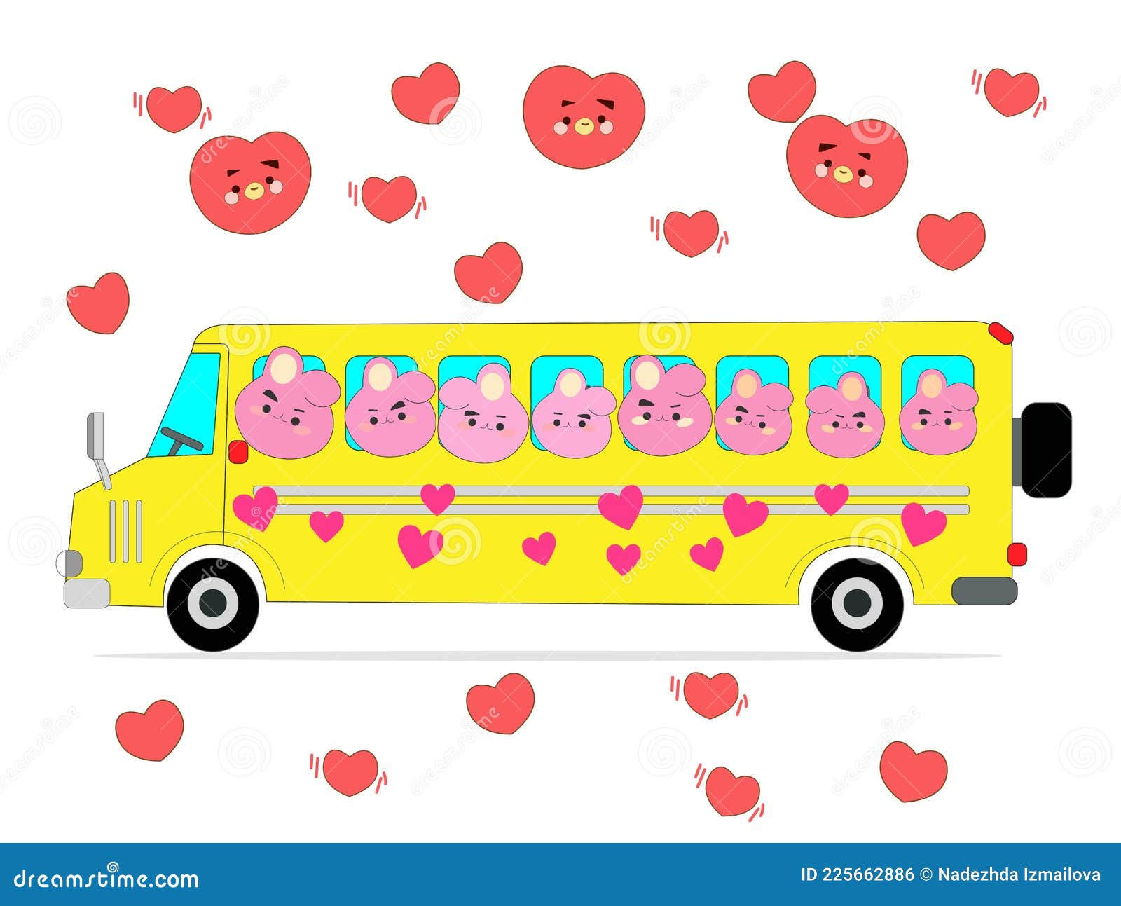Cartoon Bus With Face Stock Photo | Royalty-Free | FreeImages