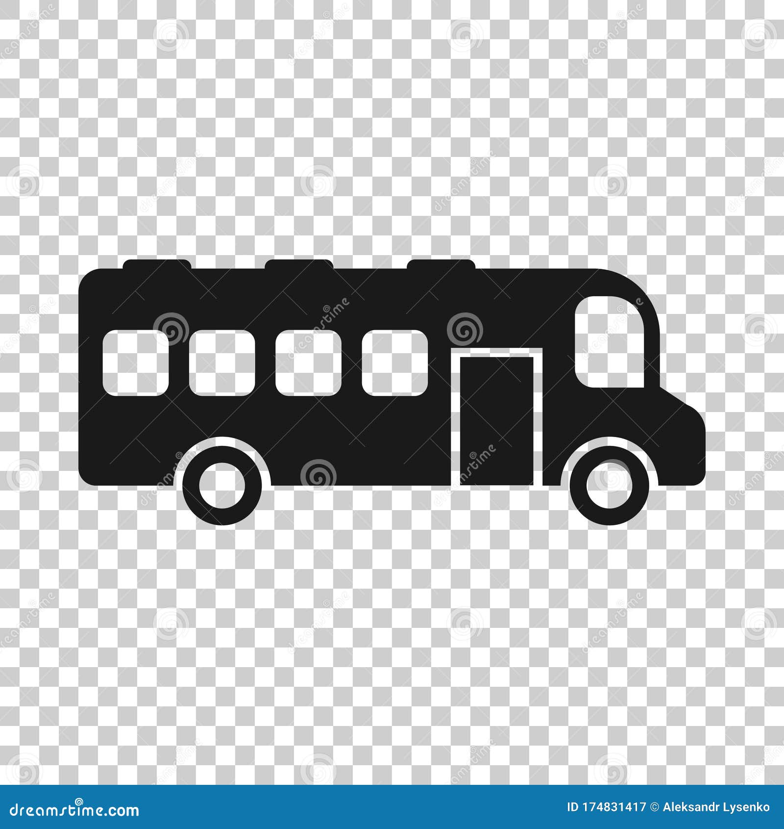bus icon in flat style. coach   on white  background. autobus vehicle business concept