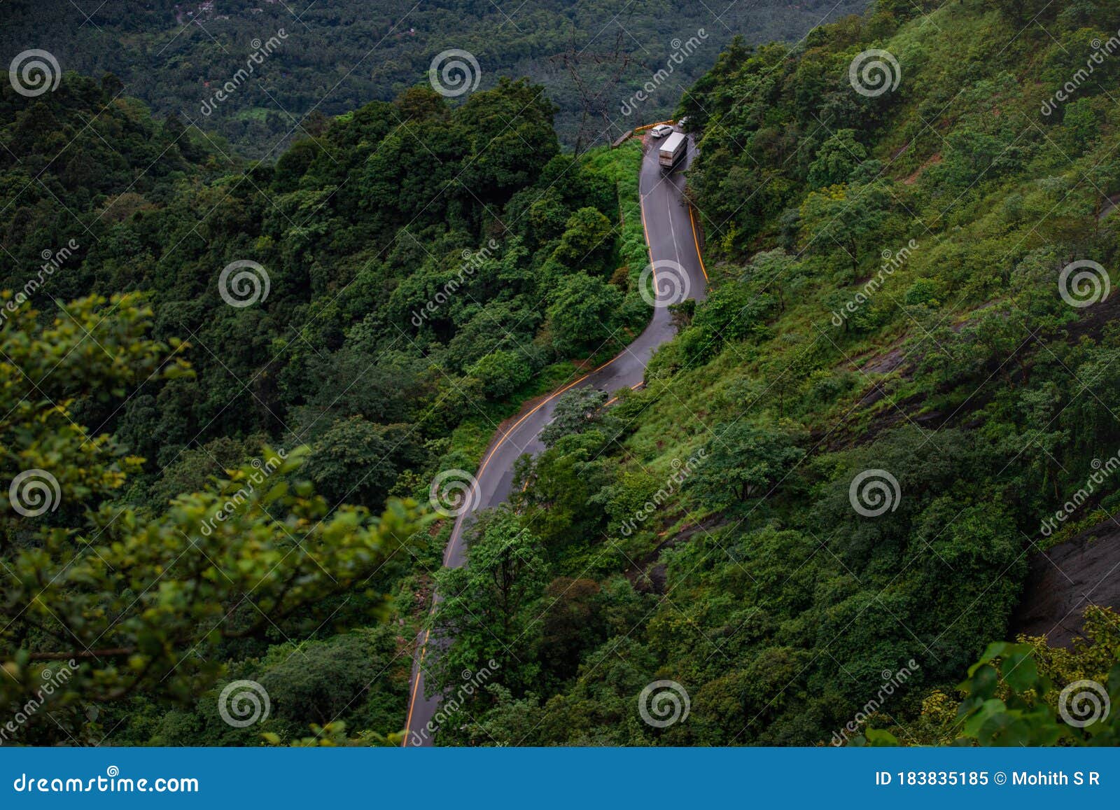 Bus Passing on a Hill Station Route, Mountain Road Landscape Stock Image -  Image of mountain, countryside: 183835185
