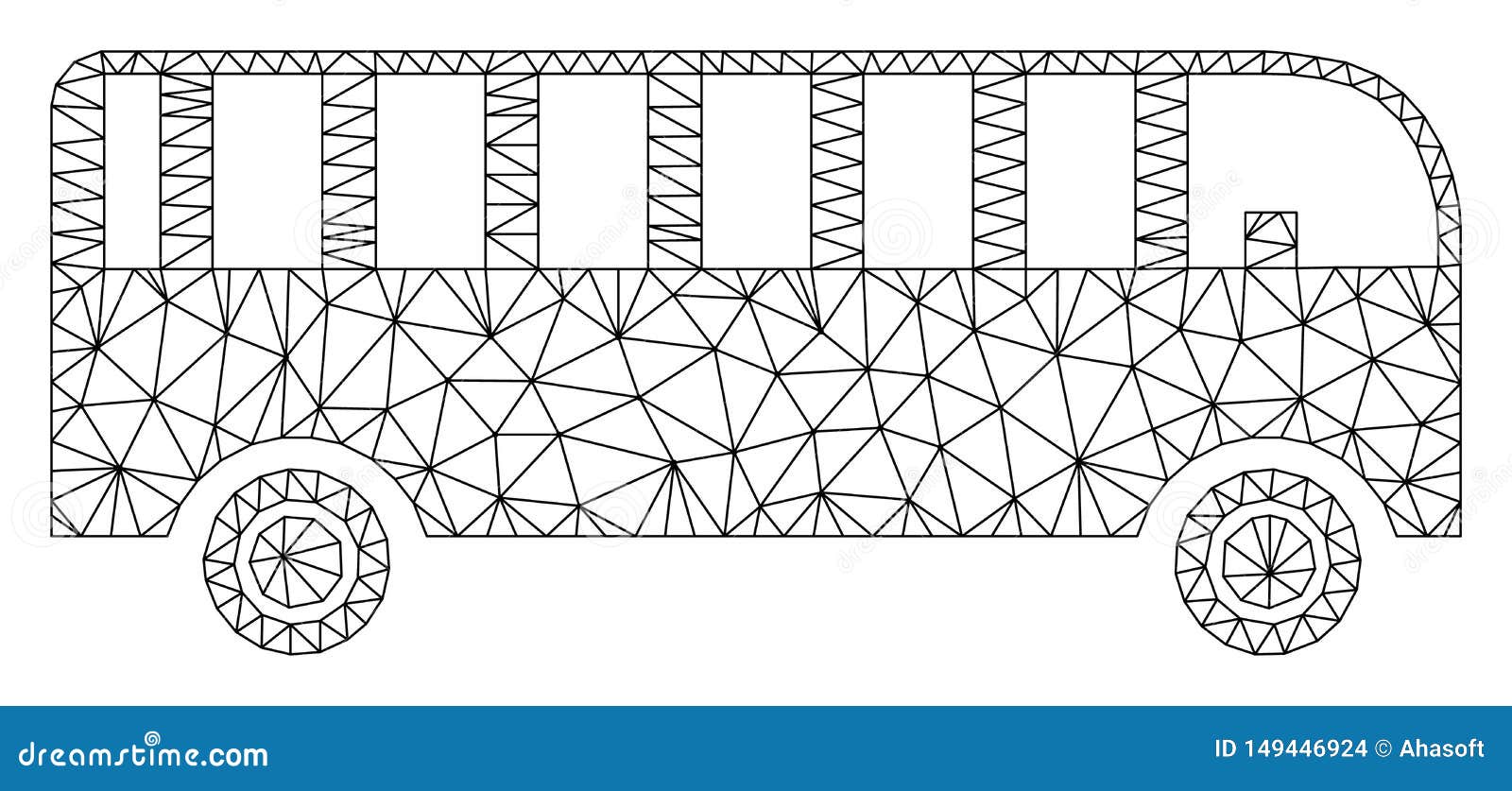 bus polygonal frame  mesh 