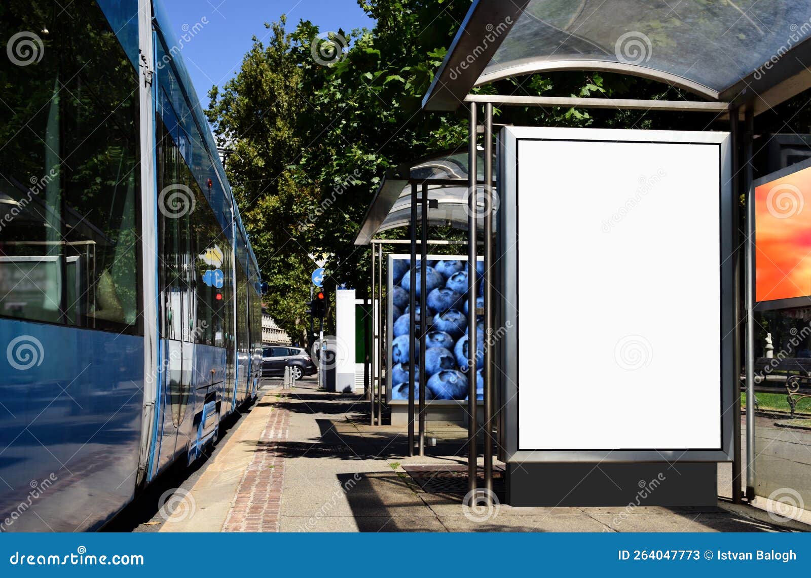 Lærd Hobart sne Bus Shelter and Bus Stop. Lightbox Ad Panel. Template Image for Mockup  Stock Image - Image of copy, advert: 264047773