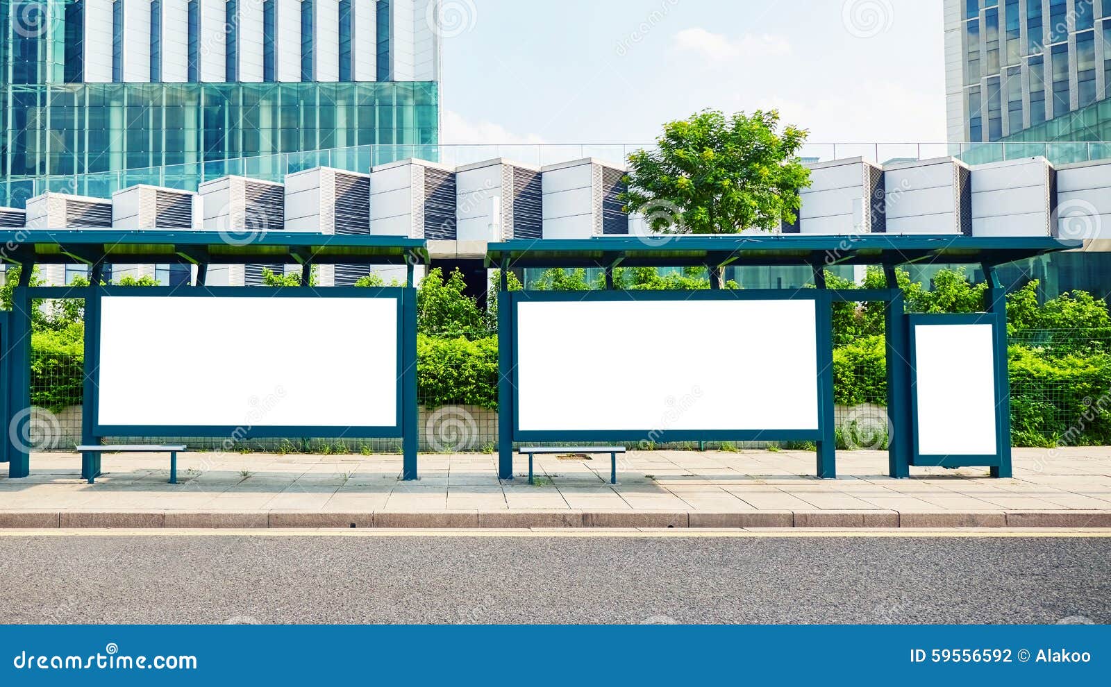 bus stop blank billboard