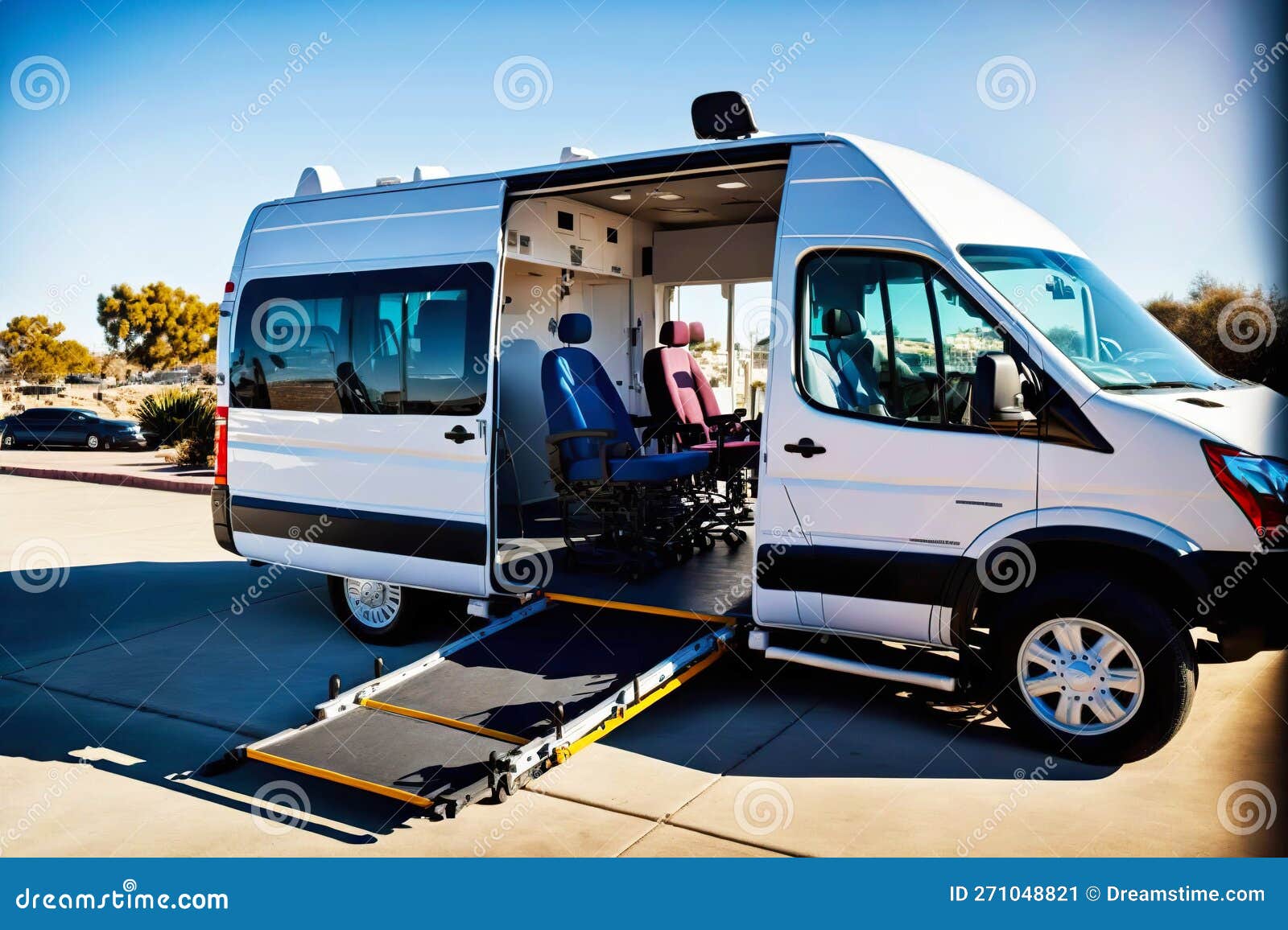 Bus for Transporting Patients with Wheelchair Van Support Stock