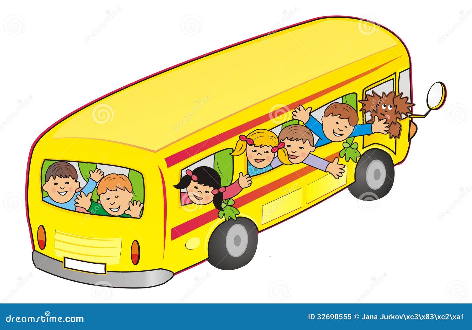 Bus Und Kinder Stock Abbildung Illustration Von Kinder
