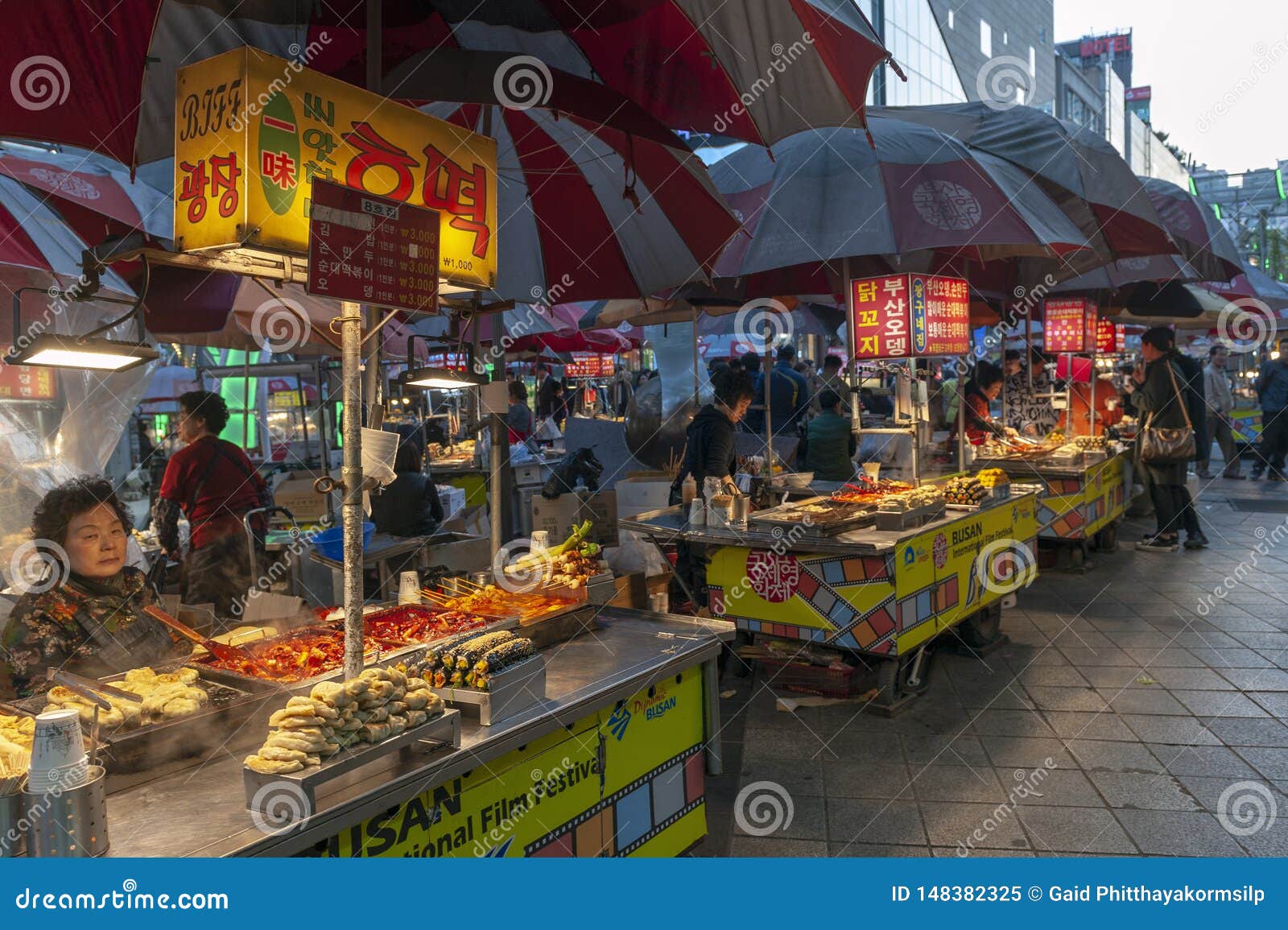 Local Korean Street Food Vending At Busan International Film Festival