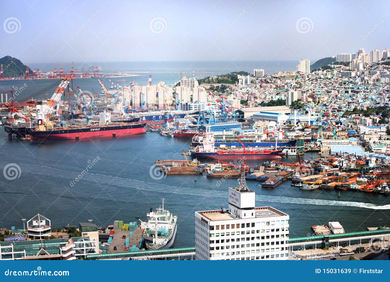 Busan South Korea Industrial Harbor Editorial Stock Image 
