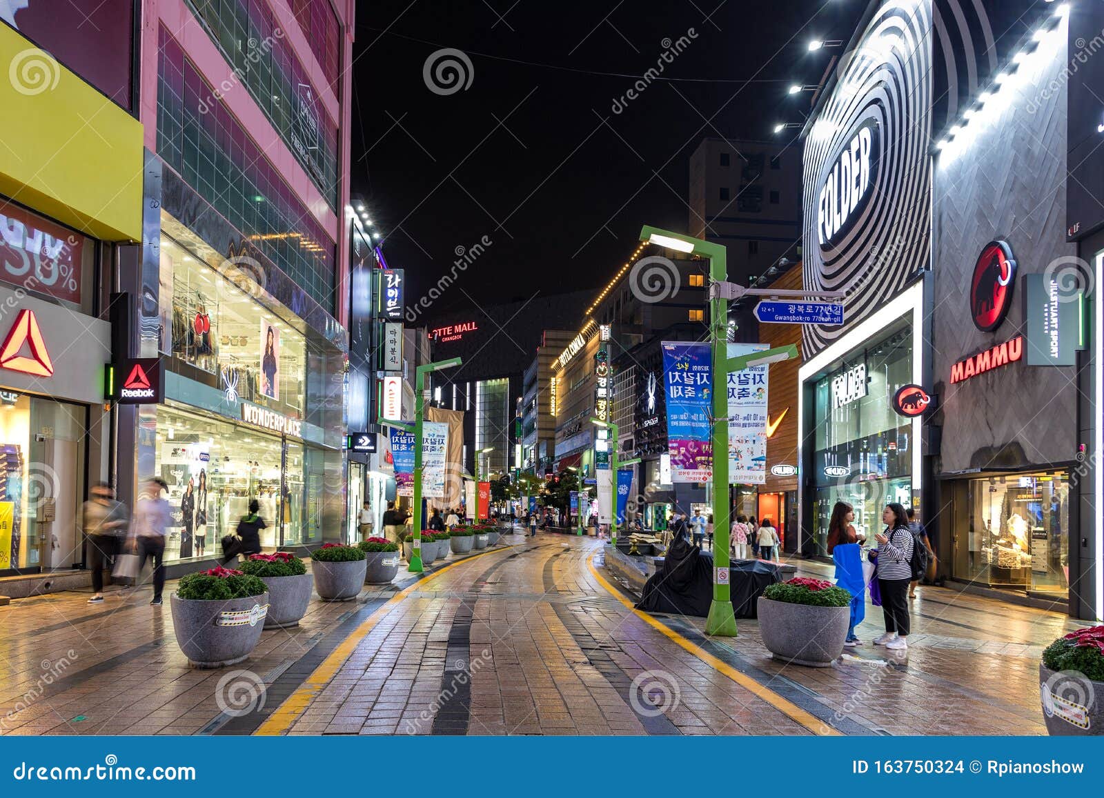 The Commercial Street Gwangbokro at the City Centre in Busan, Korea