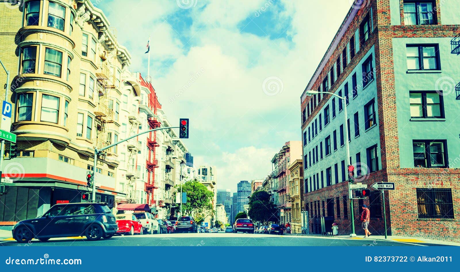 Bush Street in San Francisco Stock Photo Image of shares, skyline