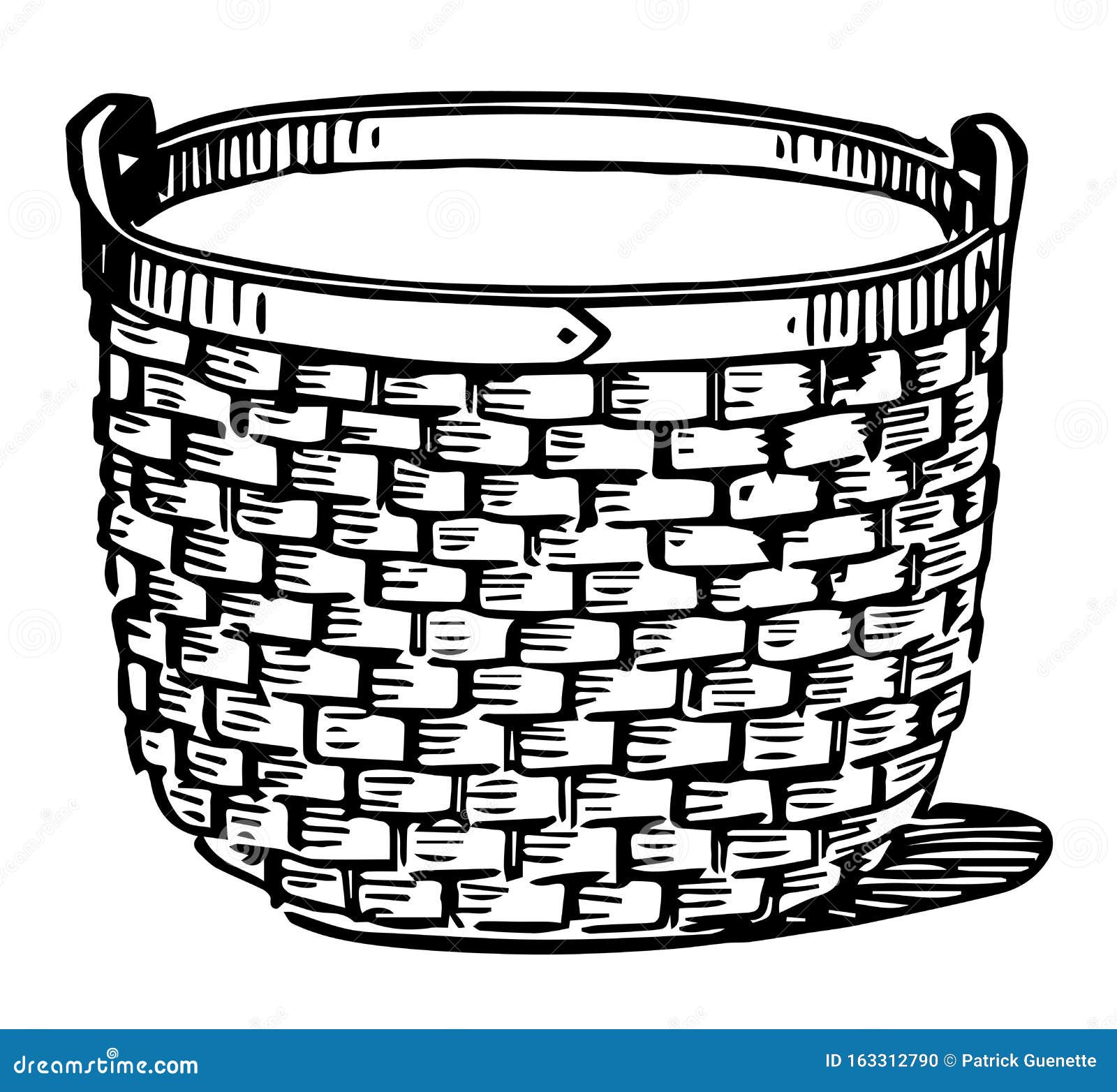 Bushel Basket Vintage Illustration Stock Vector Illustration of