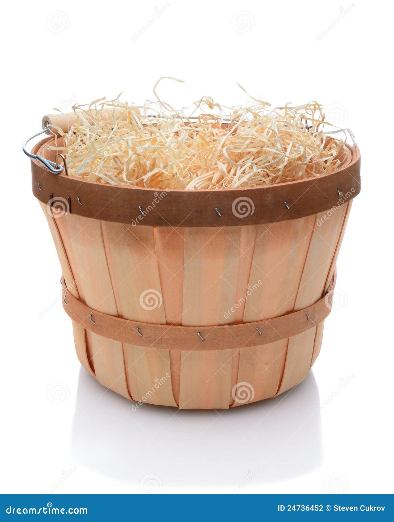 Bushel Basket with Wood Handle Stock Photo - Image of wood, straw