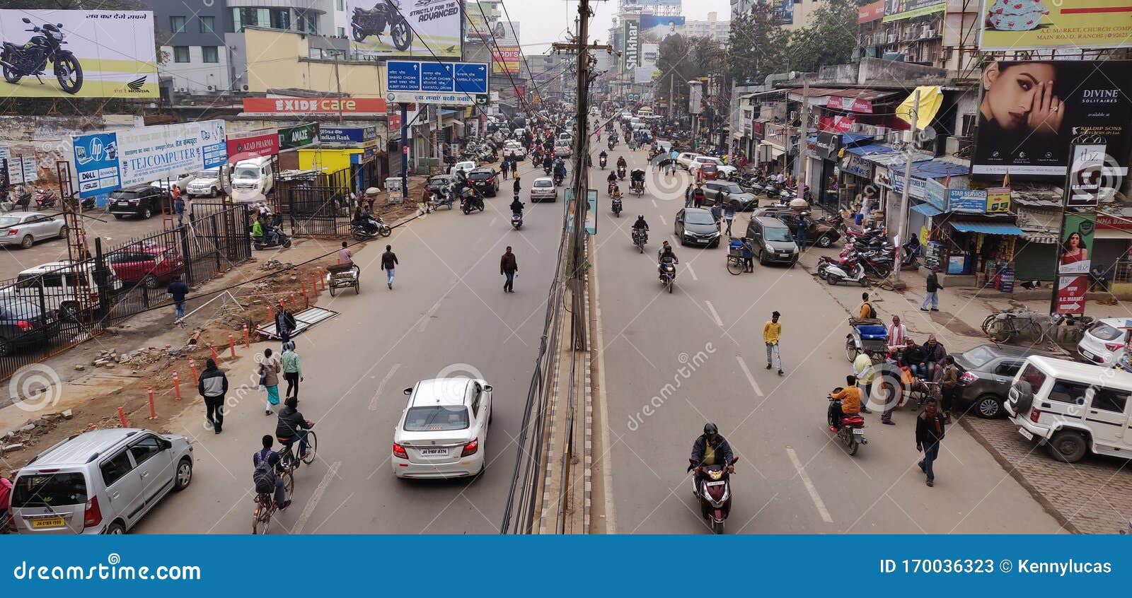 The Busiest Road of Ranchi City Editorial Stock Photo - Image of