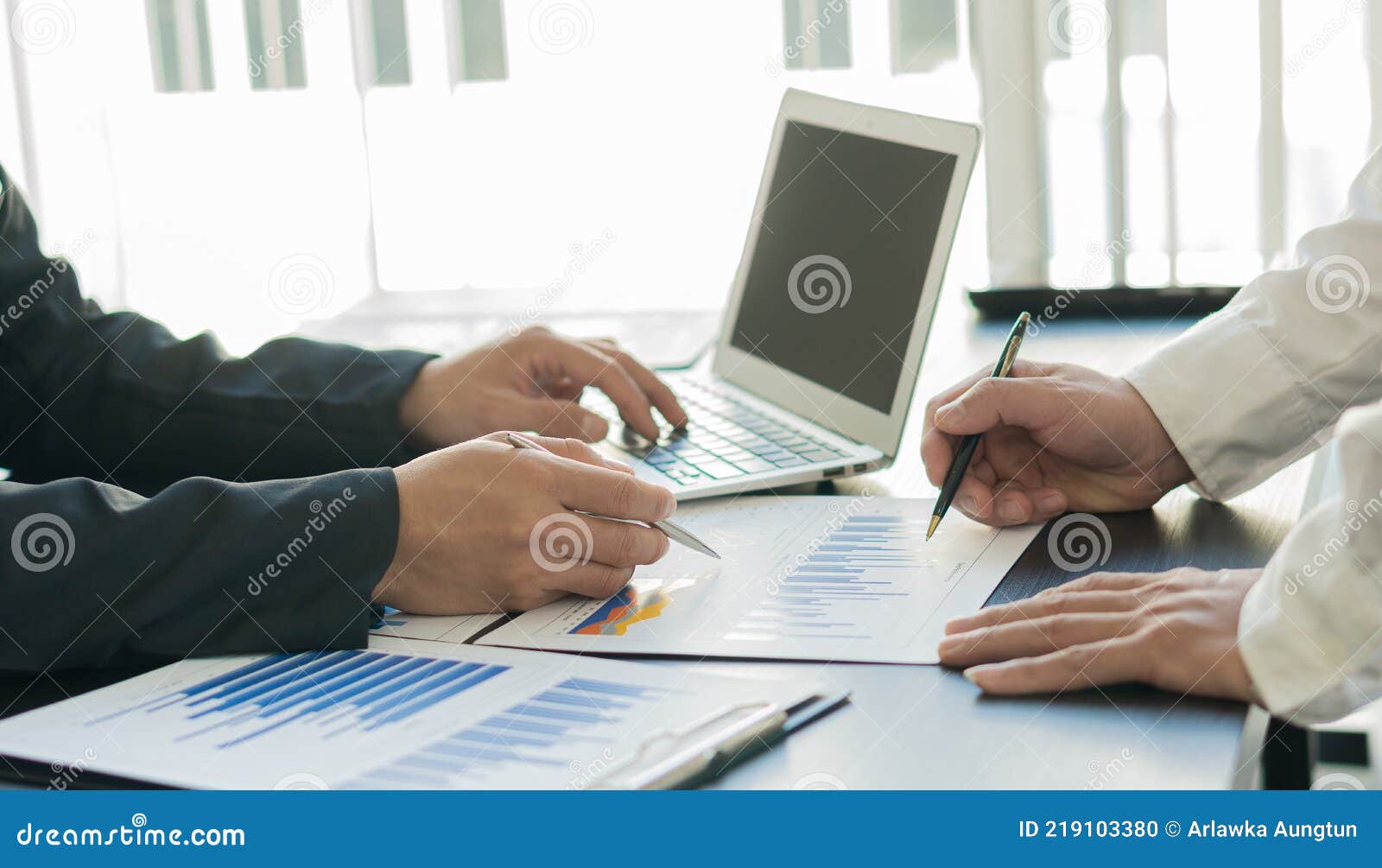 Business Analysts Create Graphs of Investment Costs, Real Estate and