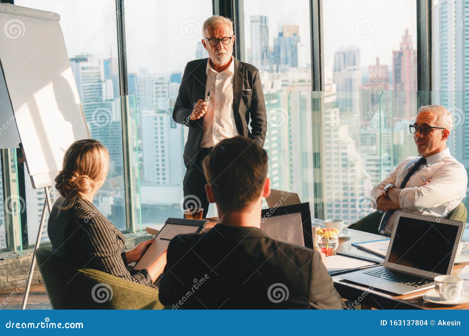 Business Background of Business Meeting in Business Lounge, Senior Ceo