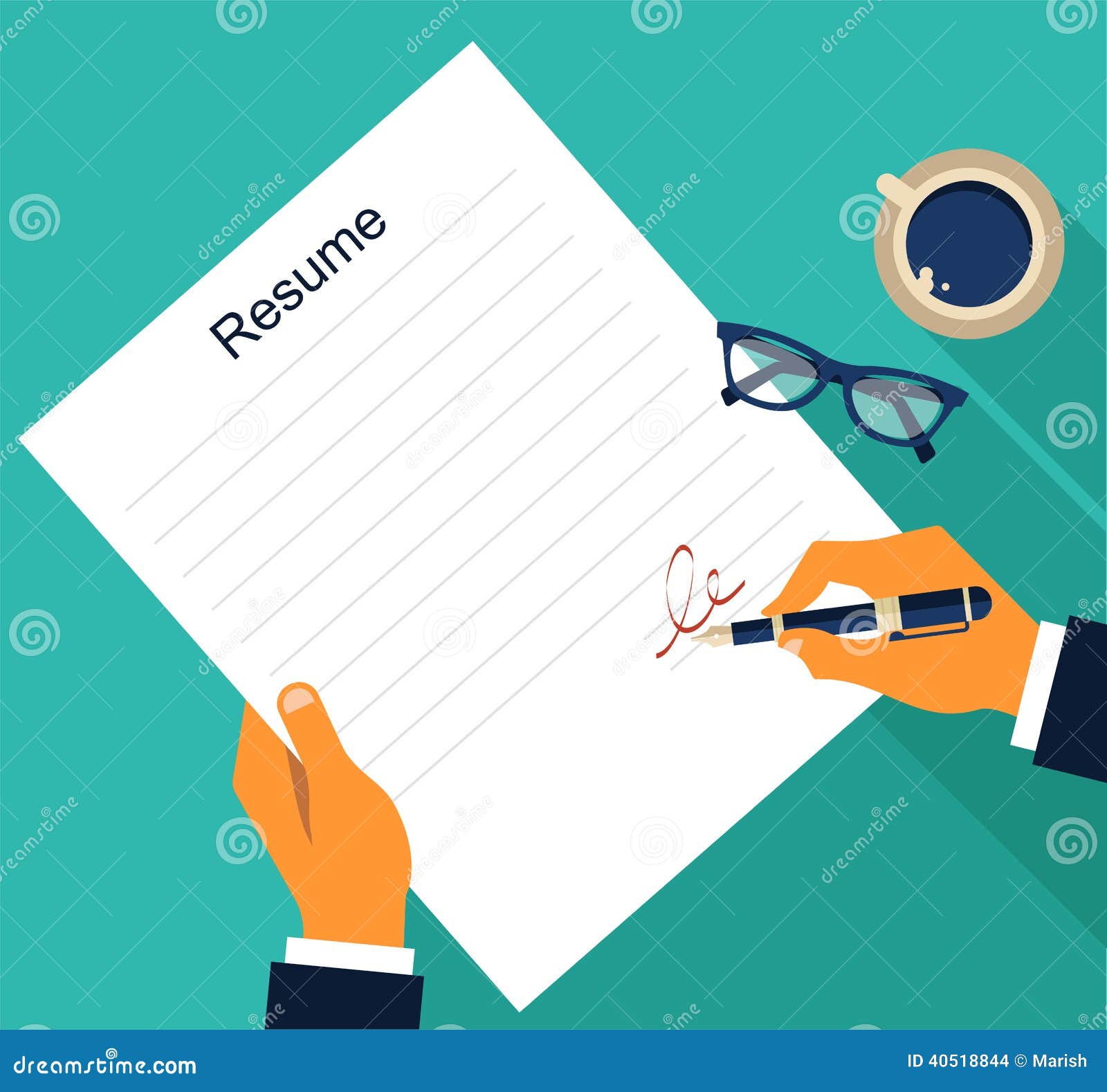 Resume design template with background Royalty Free Vector