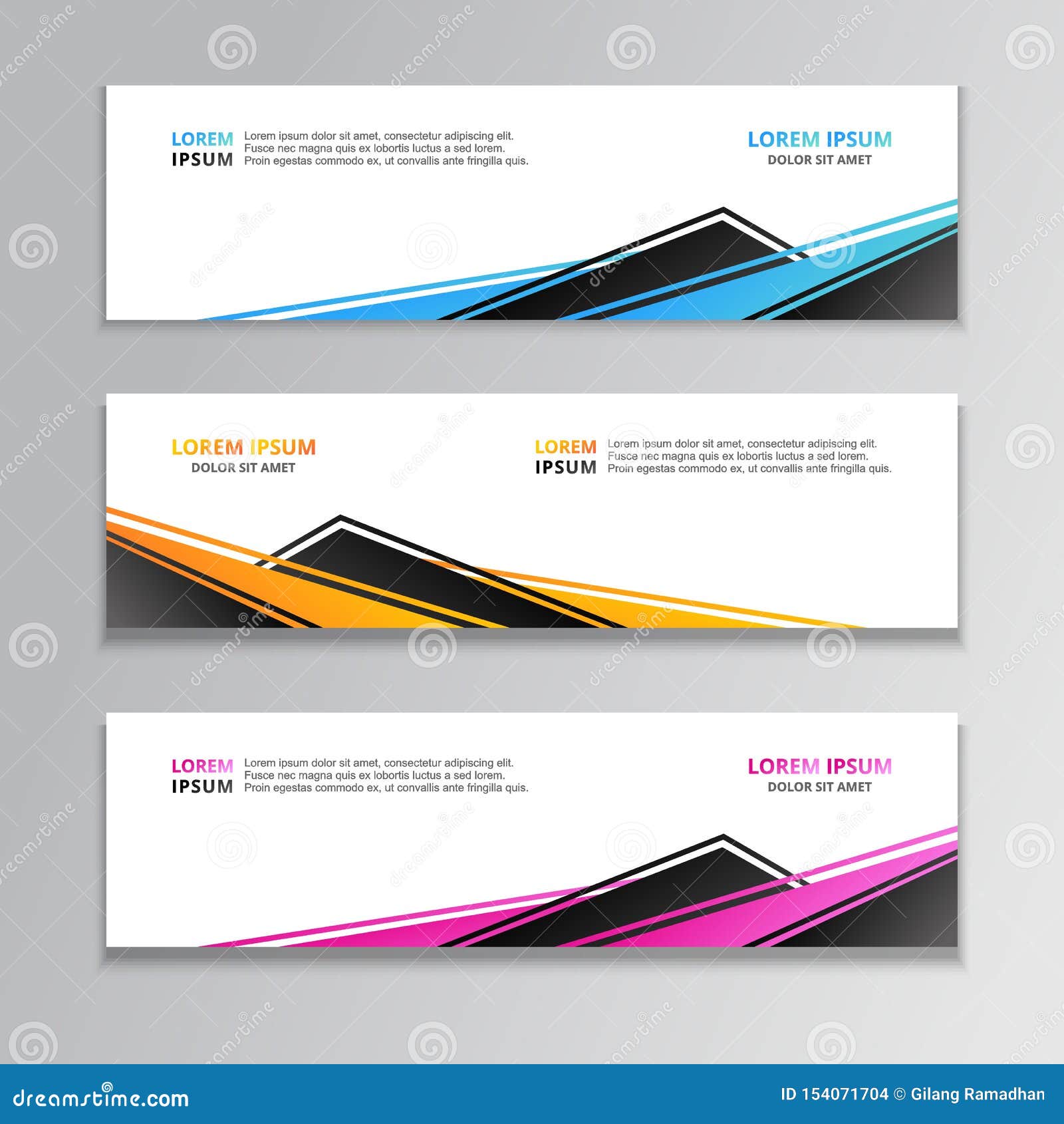 Business Banner Template, Layout Background Design, Corporate Geometric Web  Header or Footer in Gradient Color Stock Illustration - Illustration of  graphic, corporate: 154071704