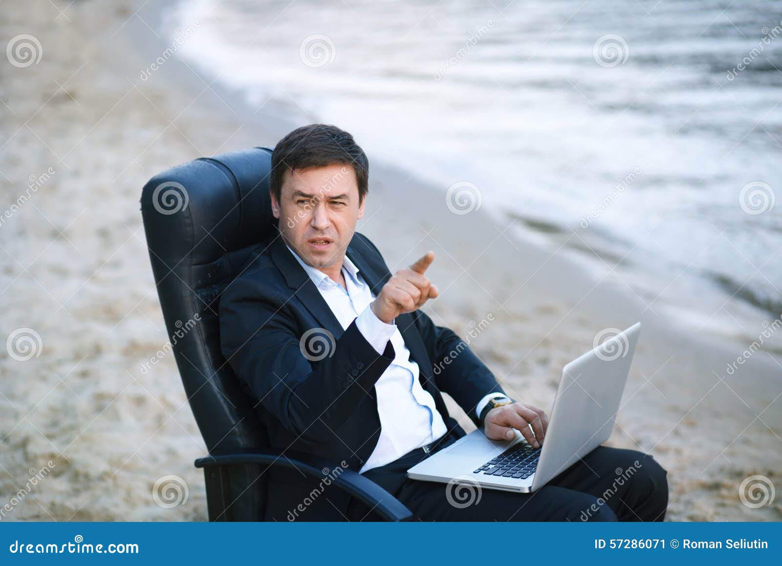 Business on the beach stock image. Image of relaxation - 57286071