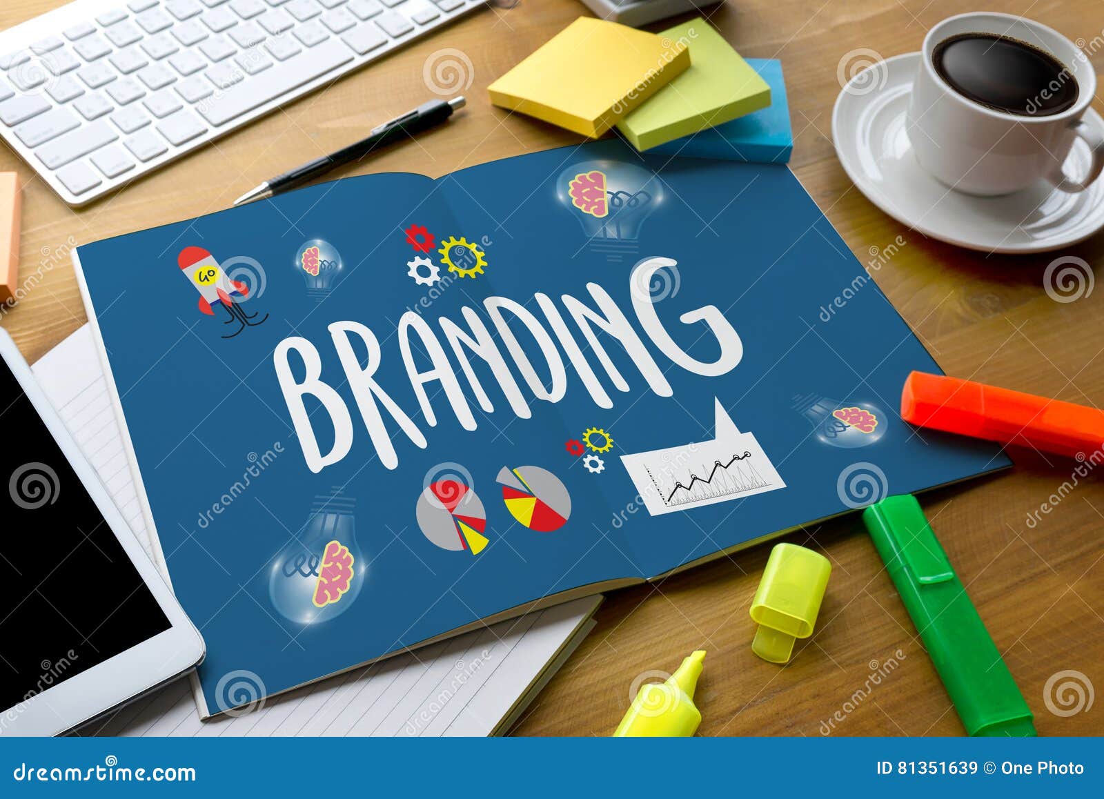 business branding , branding word , brand building concept , bus