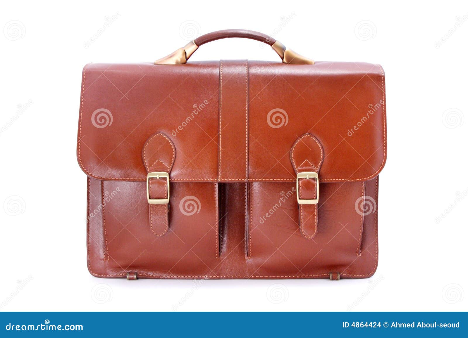 Business Briefcase stock photo. Image of isolated, brown 4864424