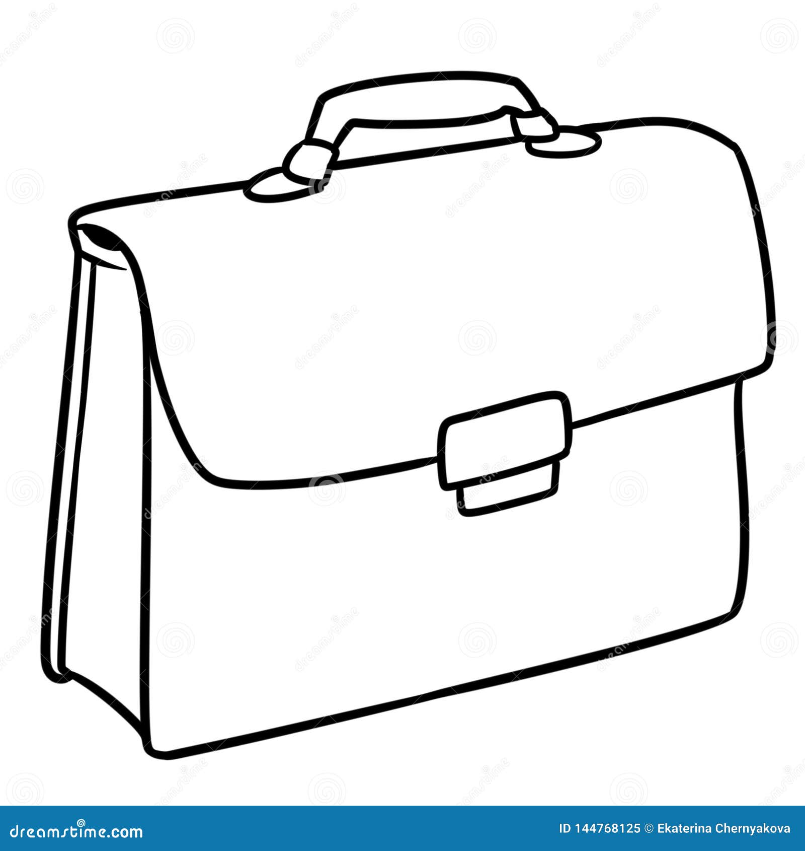 Business Briefcase Bag Cartoon Illustration Coloring Page Stock ...