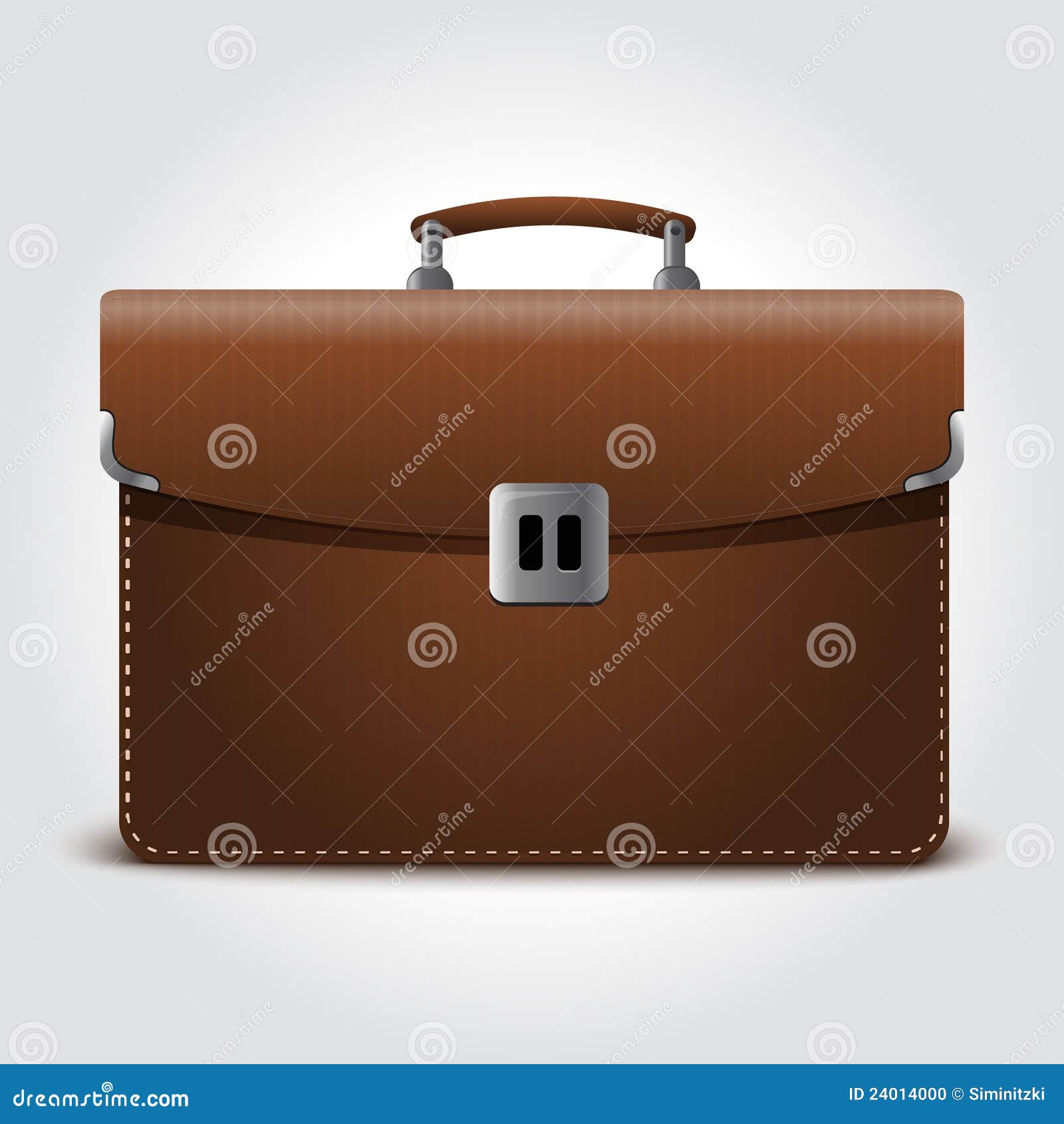 Business Brown Briefcase on Blue Stock Illustration Illustration of