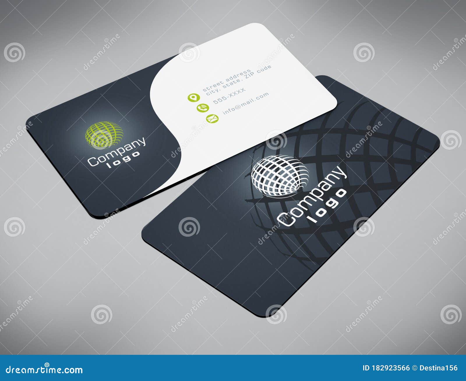 Business Card Back and Front with Generic Info. 22D Illustration With Regard To Generic Business Card Template