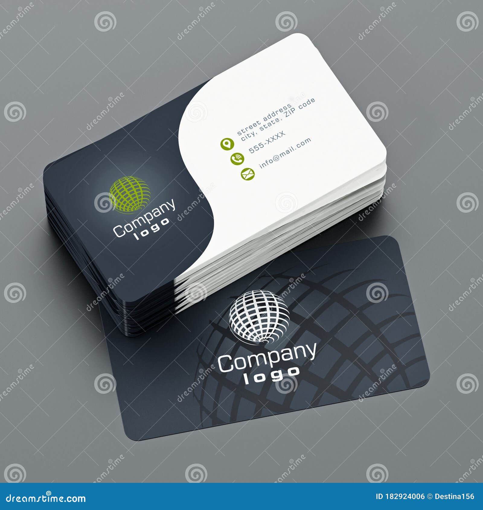 Business Card Back and Front with Generic Info. 22D Illustration Regarding Generic Business Card Template