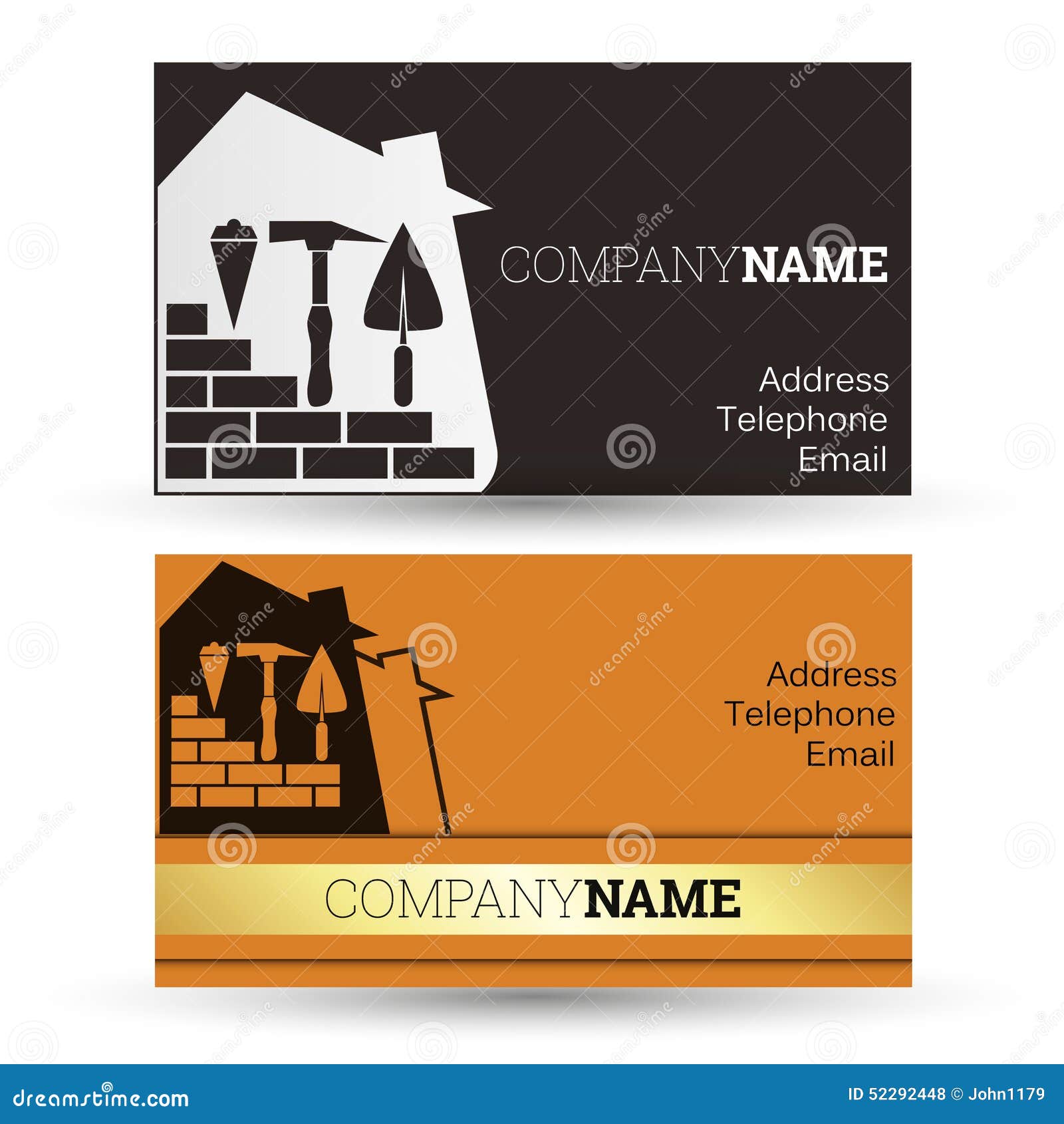Business card construction stock vector. Illustration of home 52292448
