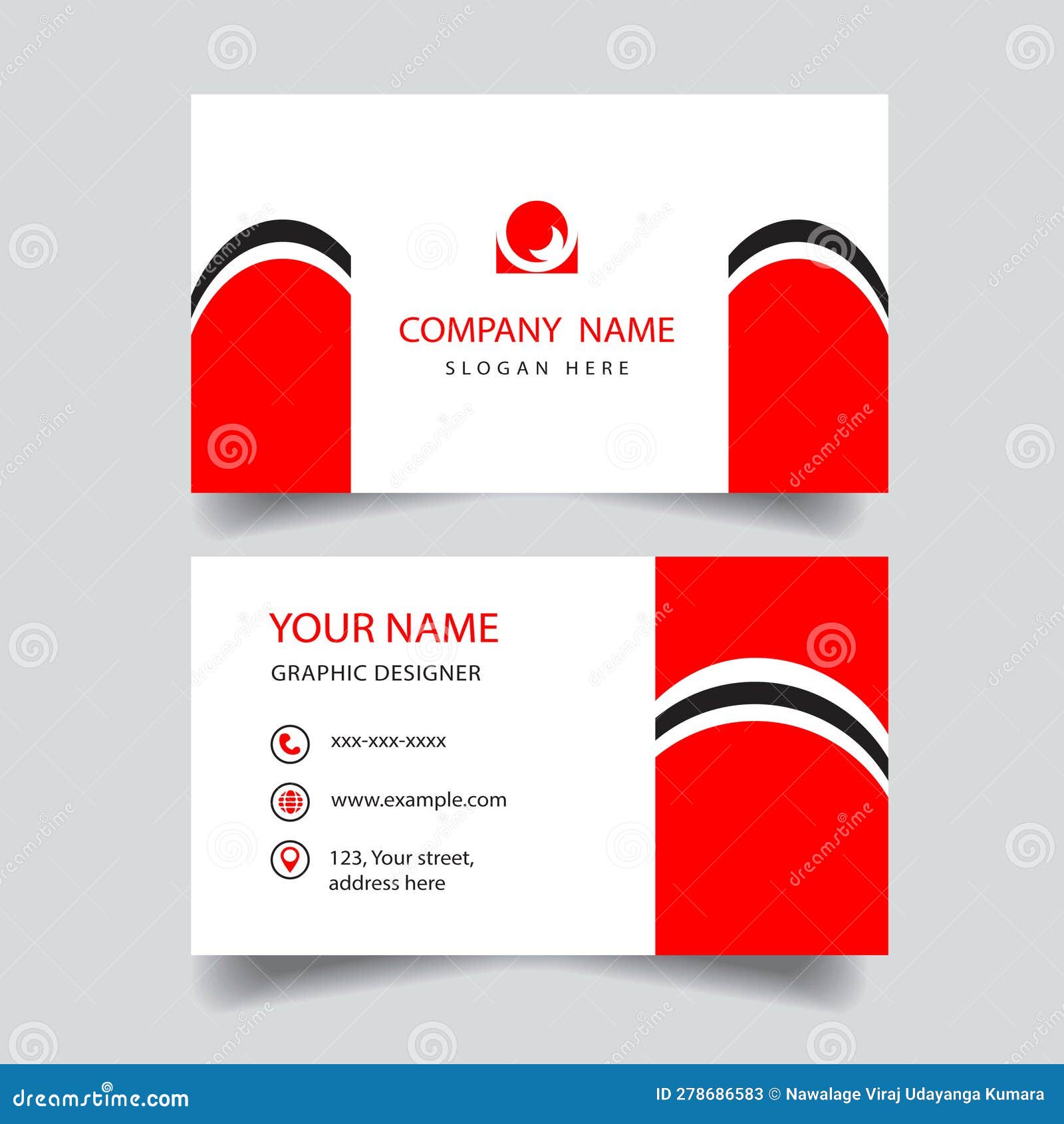 Business Card Design Template Stock Vector Illustration of cards