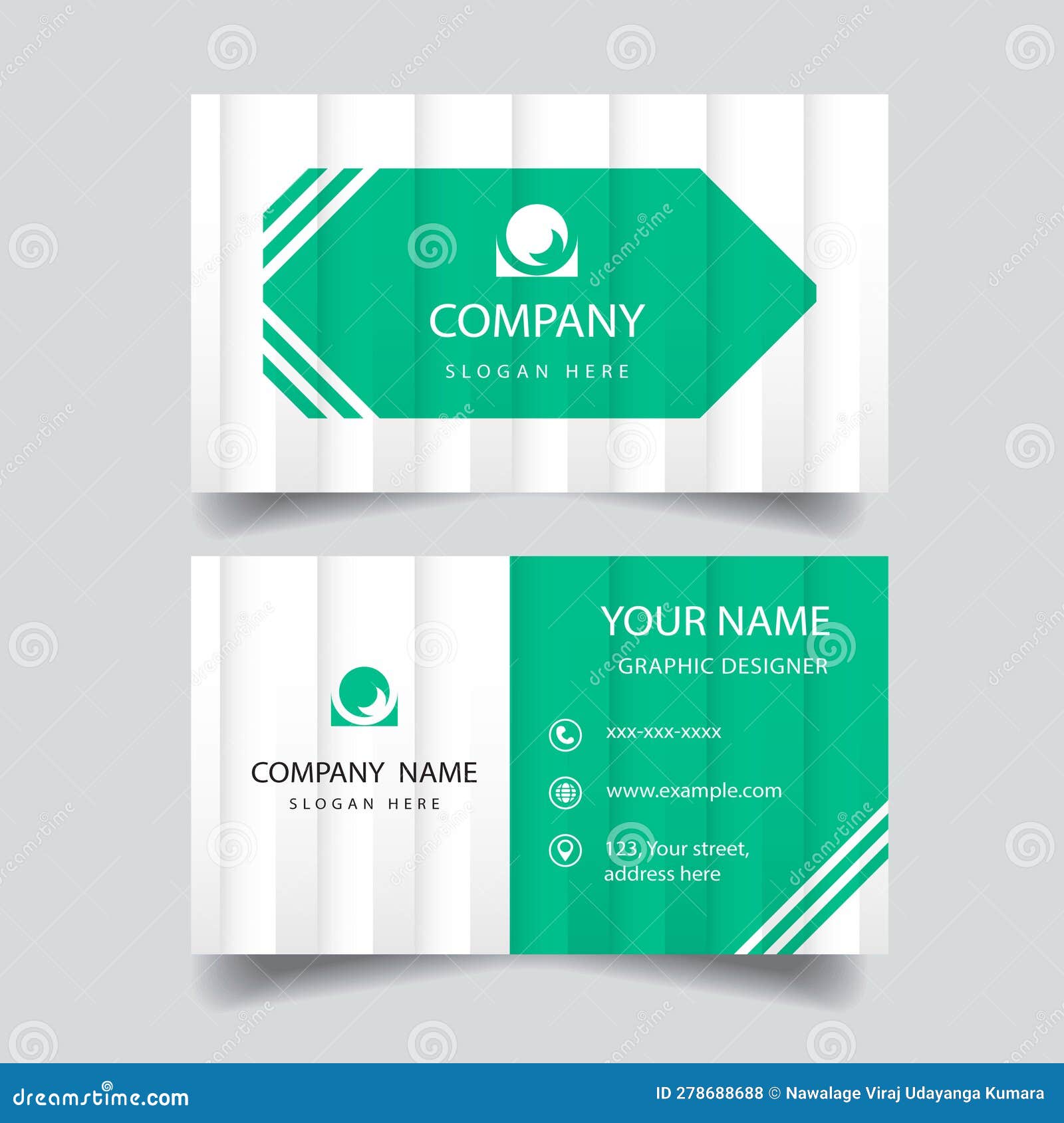 Business Card Design Template Stock Vector Illustration of identity
